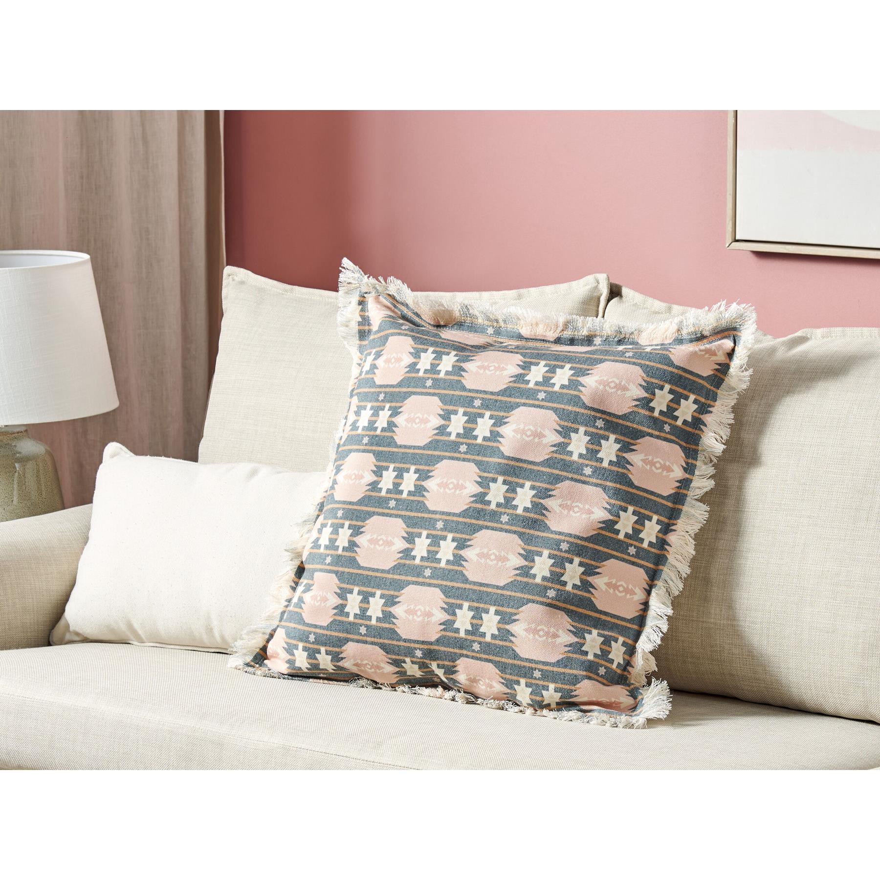 Beliani - DIANTHUS - Sierkussen - Grijs|Beige - 60 x 60 cm - Polyester