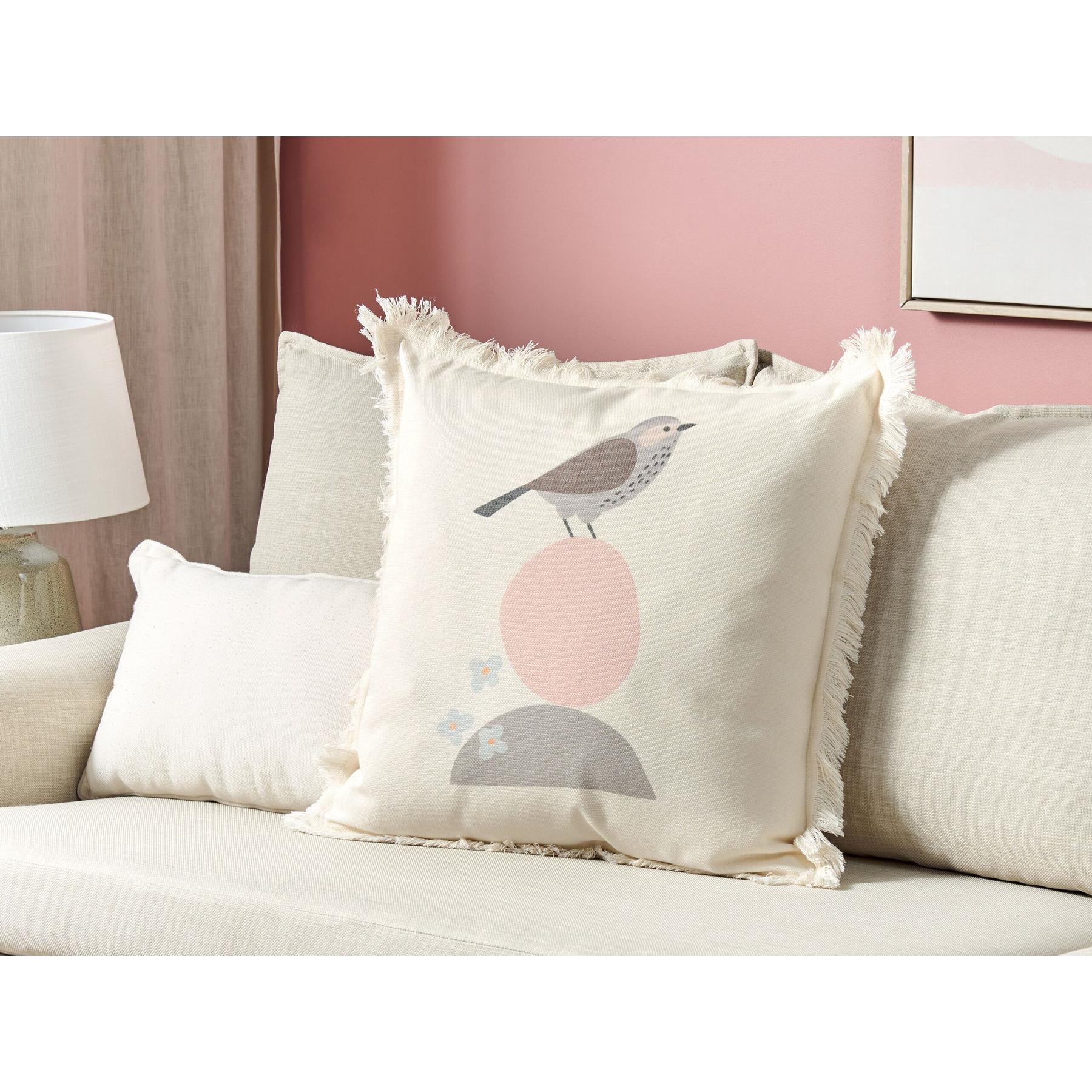 Beliani - WATTLE - Sierkussen - Beige - 60 x 60 cm - Polyester