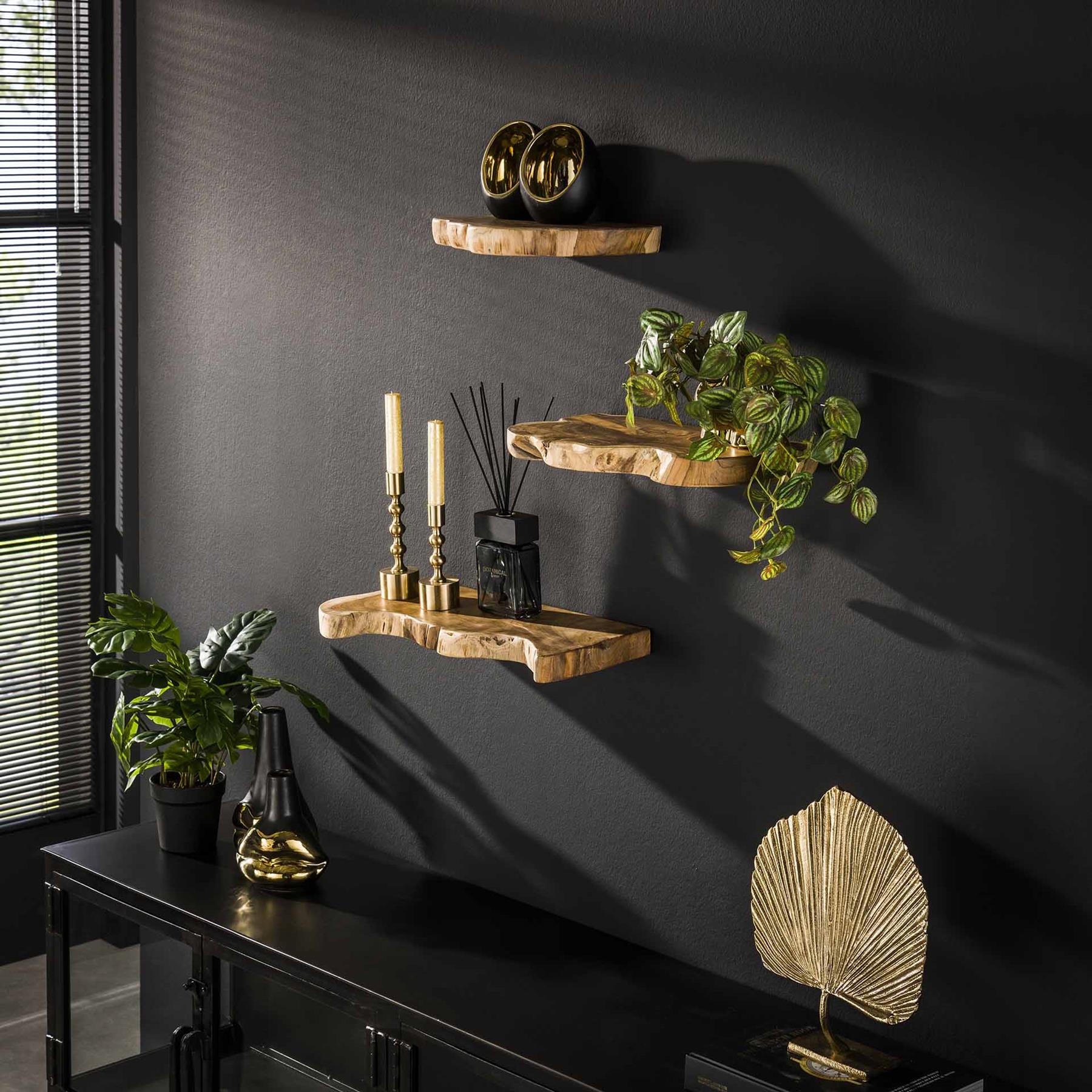 by fonQ  Philly Wandschap Set van 3 - Teakhout
