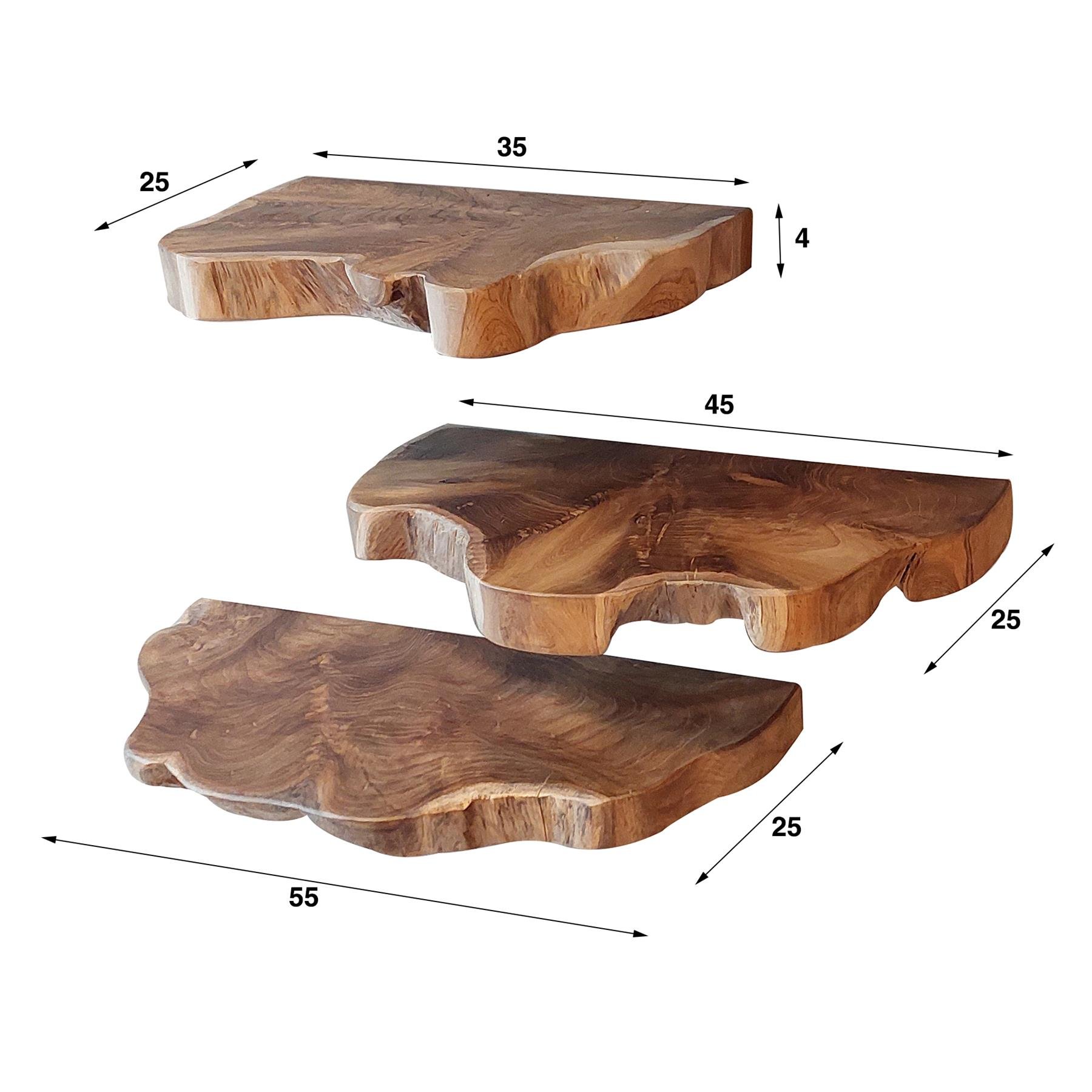 by fonQ  Philly Wandschap Set van 3 - Teakhout