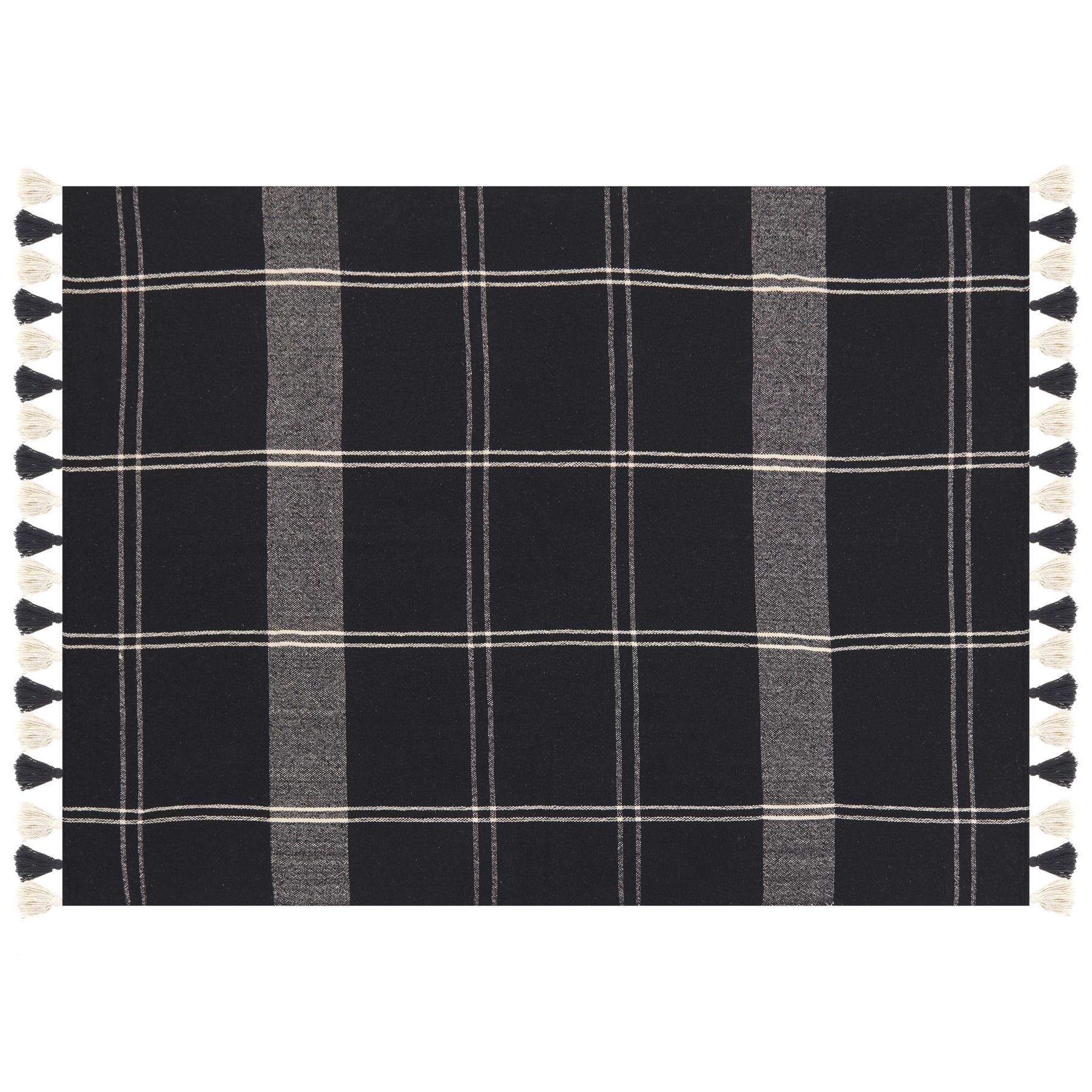 Beliani - KULAC - Plaid - Zwart - Katoen