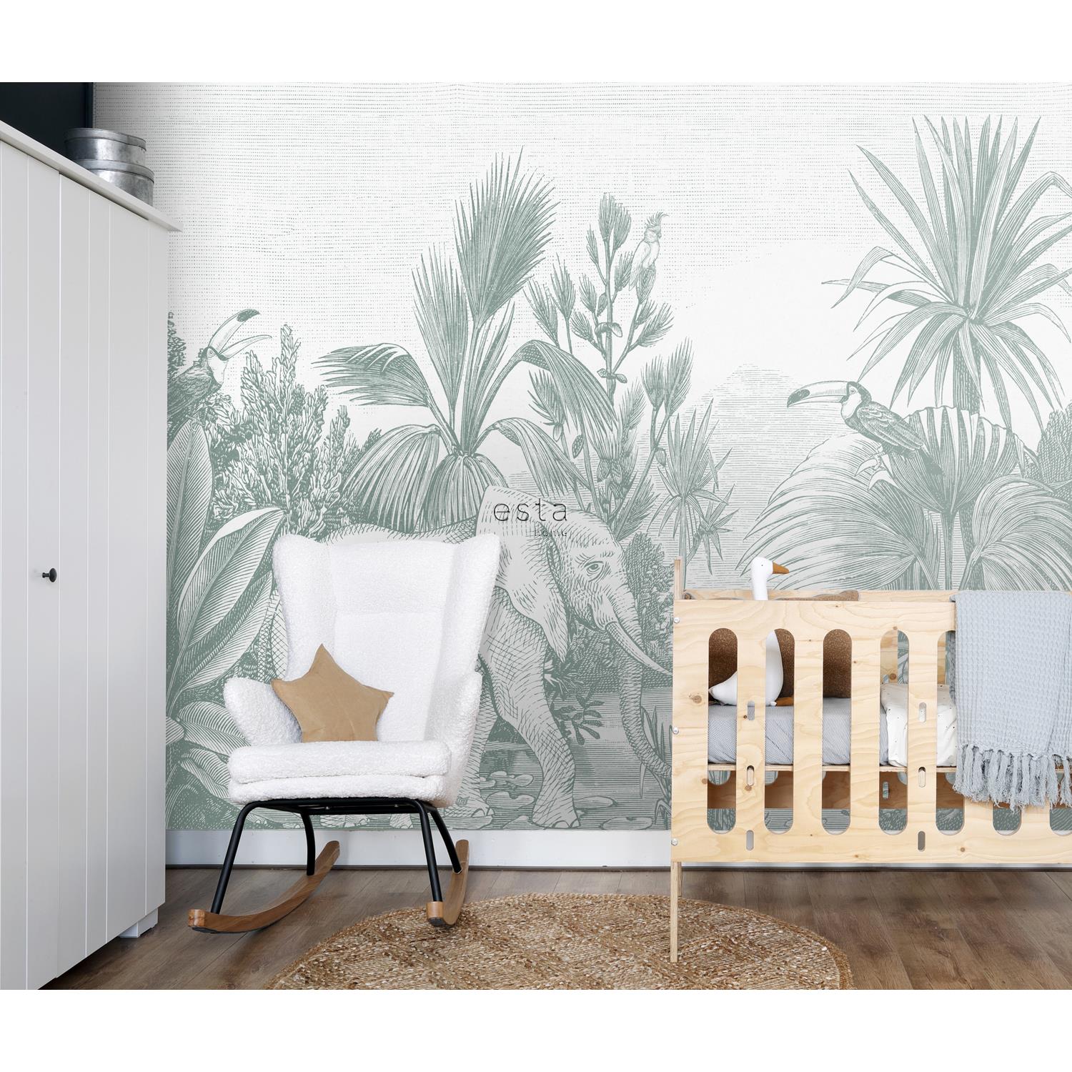ESTAhome fotobehang jungle-motief groen - 3 x 2,79 m - 159060