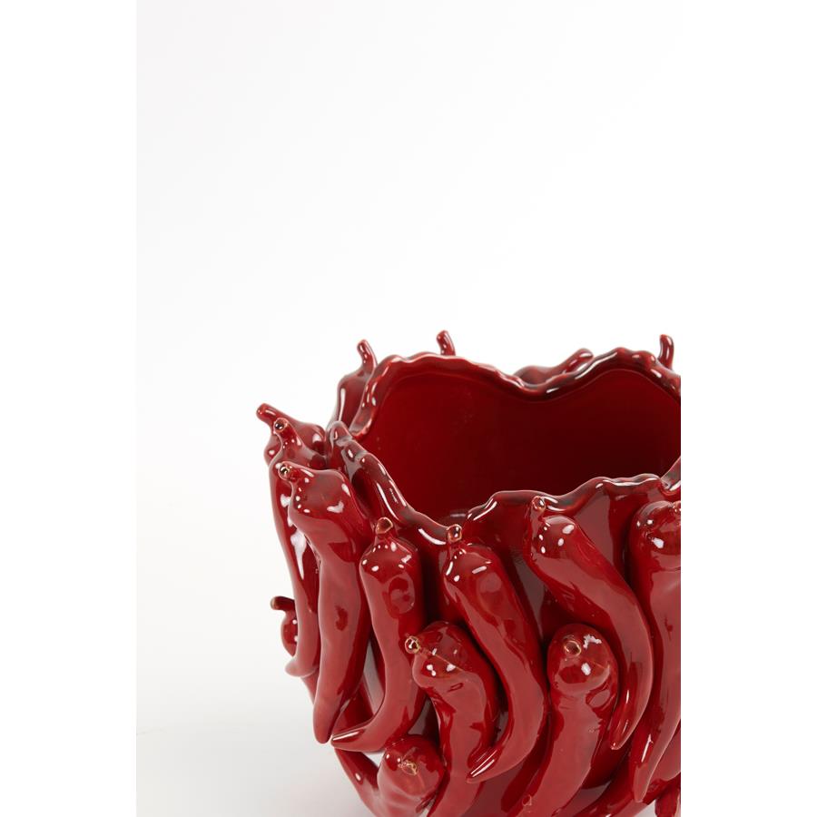 Light&living Vaas deco 25,5x24,5x20,5 cm PEPPER keramiek rood