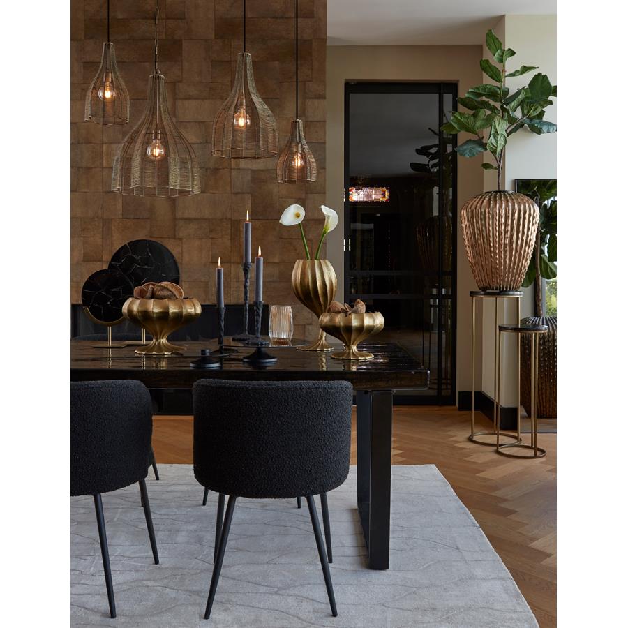 Light&living Pot deco op voet 18x17x31 cm MIKIE antiek brons+mat zwart
