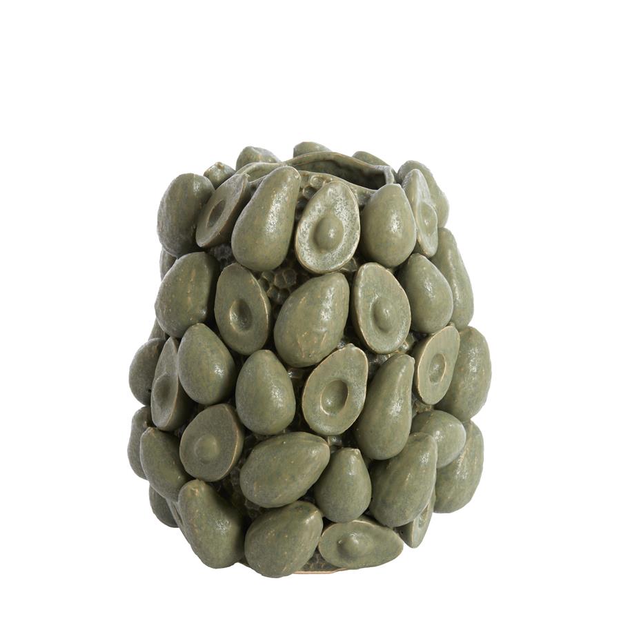 Light&living Vaas deco Ø33x37,5 cm AVOCADO keramiek olijf groen