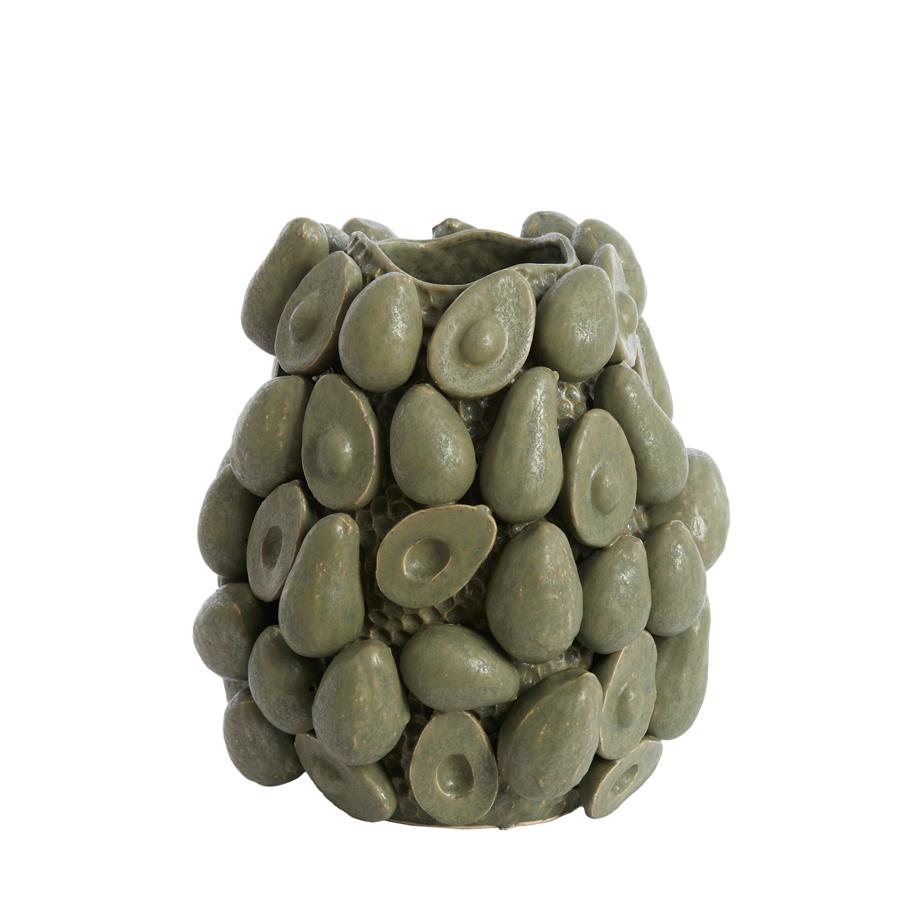 Light&living Vaas deco Ø33x37,5 cm AVOCADO keramiek olijf groen