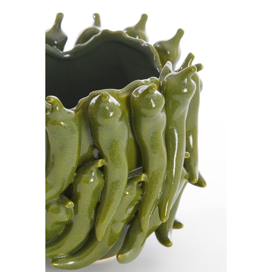 Light&living Vaas deco 25,5x24,5x20,5 cm PEPPER keramiek donker groen