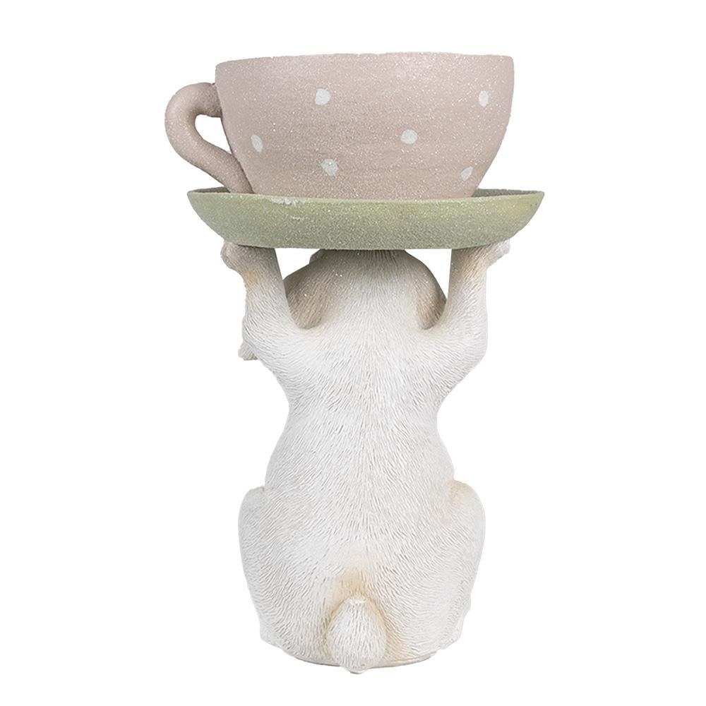 Clayre & Eef Beeld Konijn 24 cm Beige Roze Polyresin Paasdecoratie