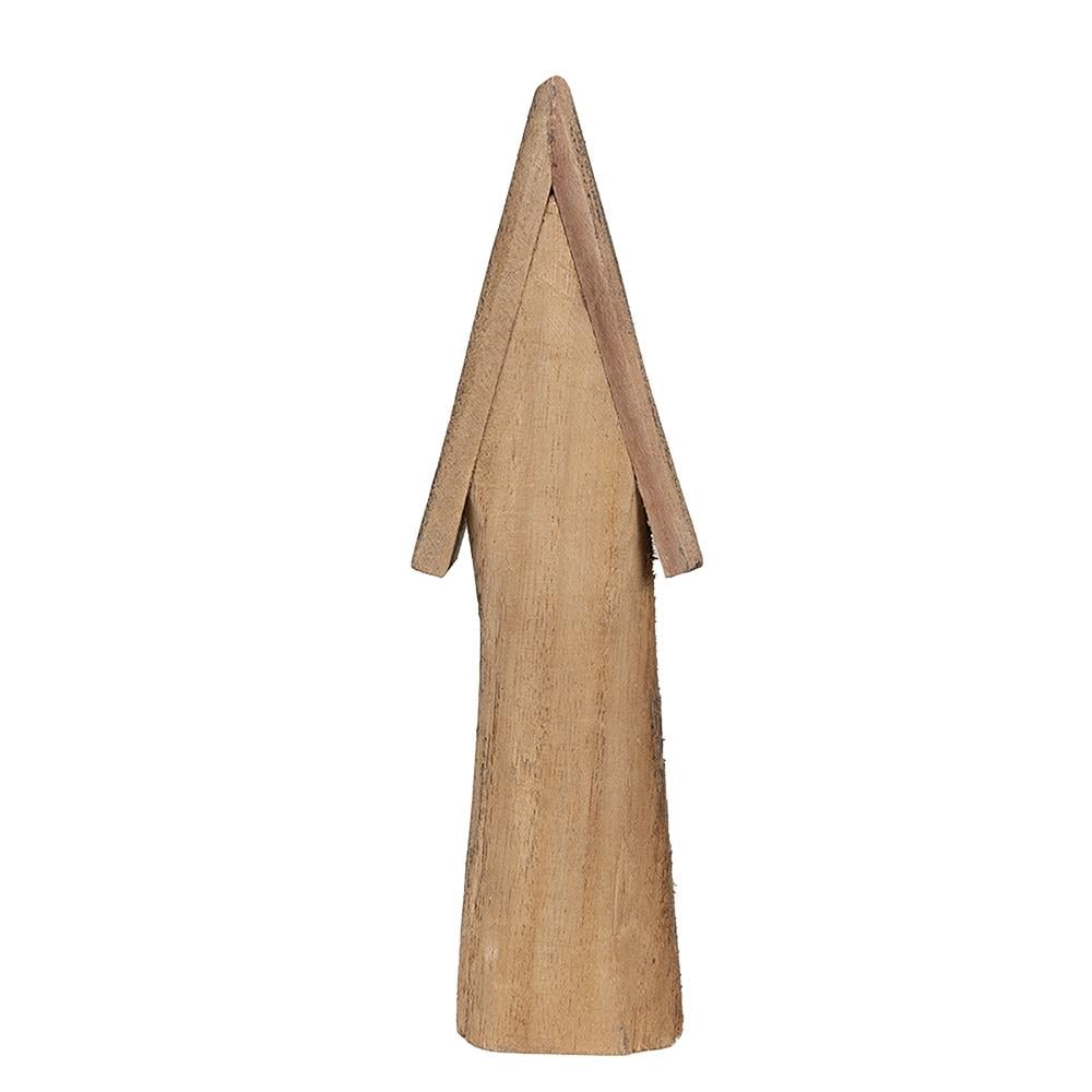 Clayre & Eef Decoratie Beeld Huis 25 cm Bruin Wit Hout
