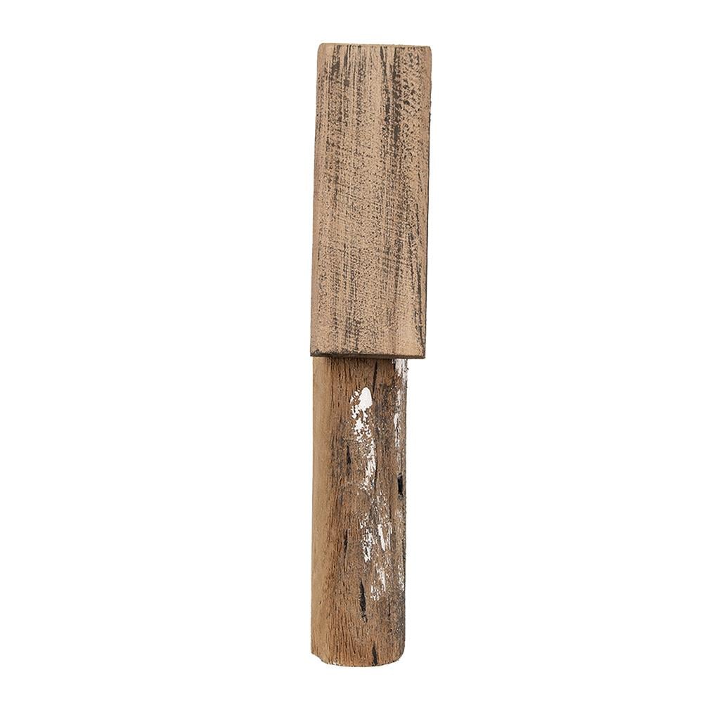 Clayre & Eef Decoratie Beeld Huis 25 cm Bruin Wit Hout