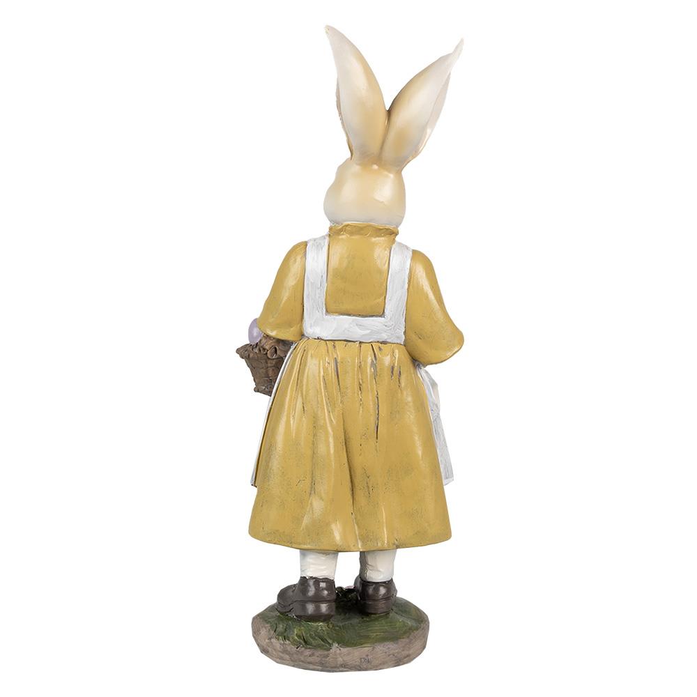 Clayre & Eef Beeld Konijn 38 cm Beige Geel Polyresin Paasdecoratie