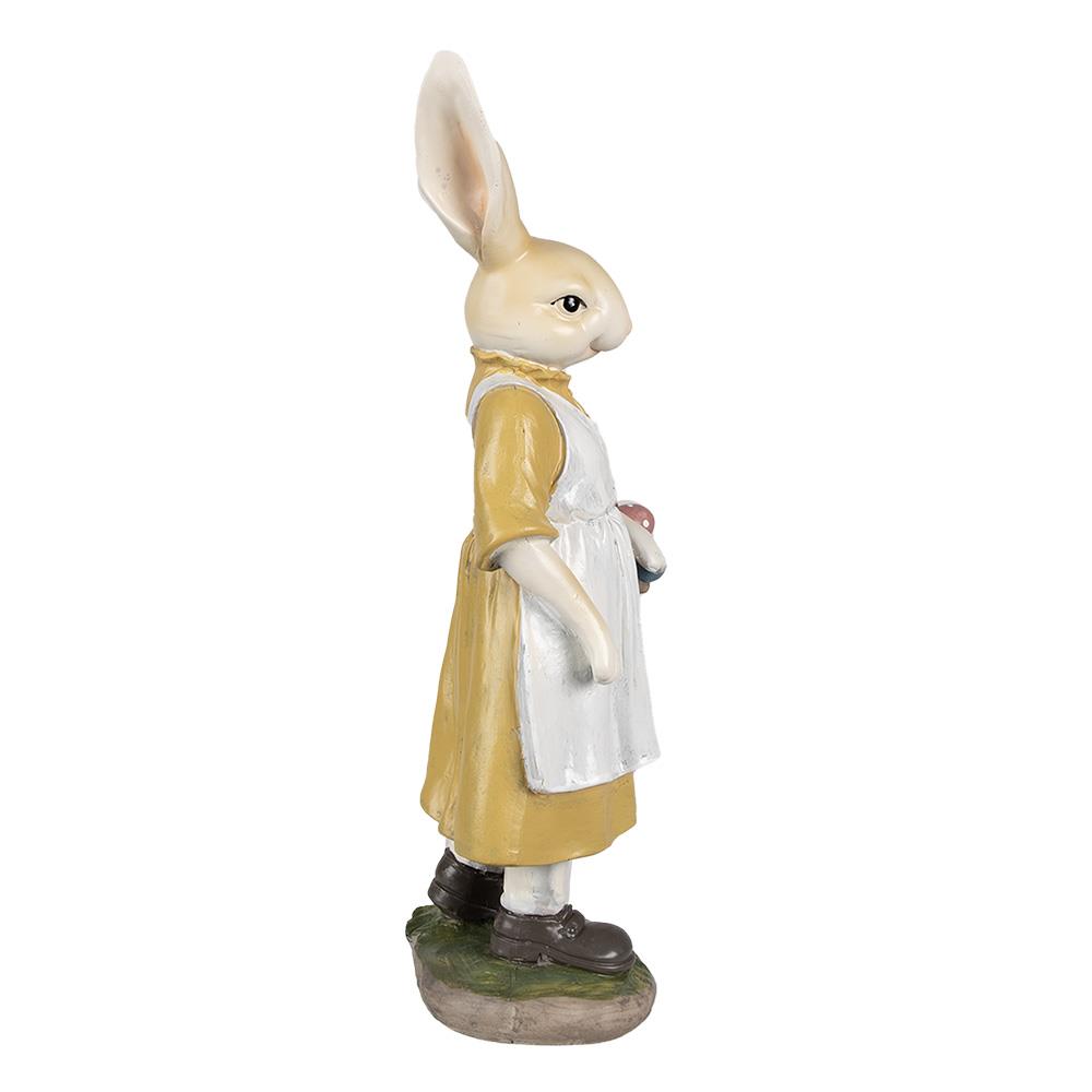 Clayre & Eef Beeld Konijn 38 cm Beige Geel Polyresin Paasdecoratie