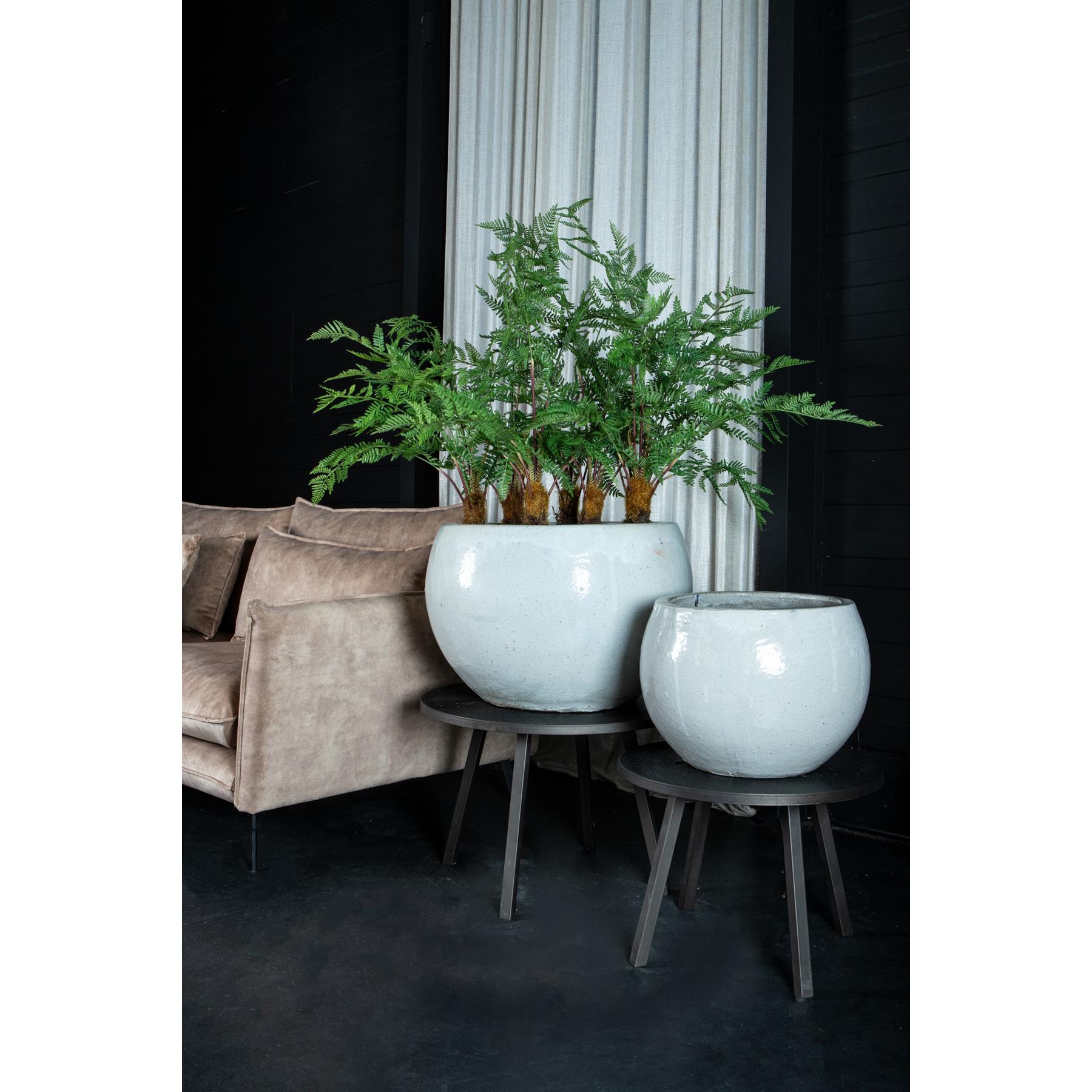 PTMD Rae White ceramic bowl pot round set of 2