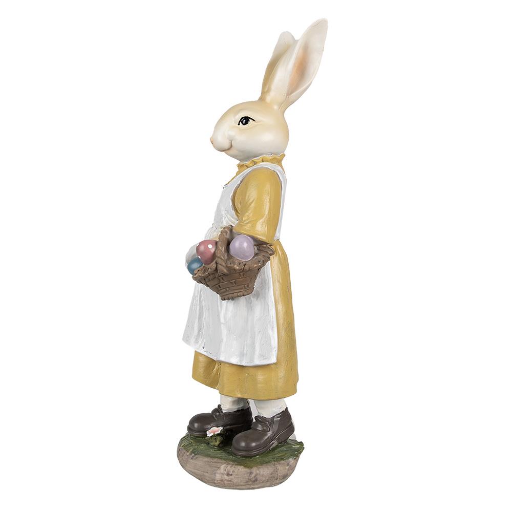 Clayre & Eef Beeld Konijn 38 cm Beige Geel Polyresin Paasdecoratie