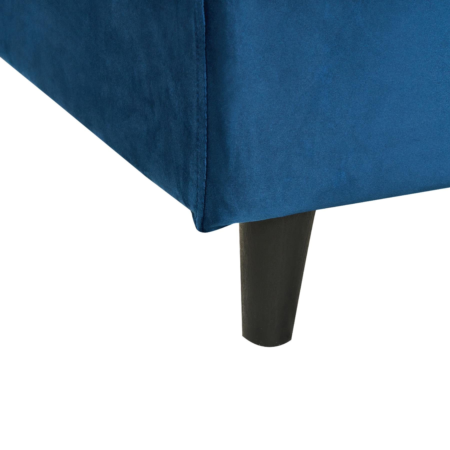 Beliani - FITOU - Bekleding bed - Donkerblauw - 140 x 200 cm - Fluweel