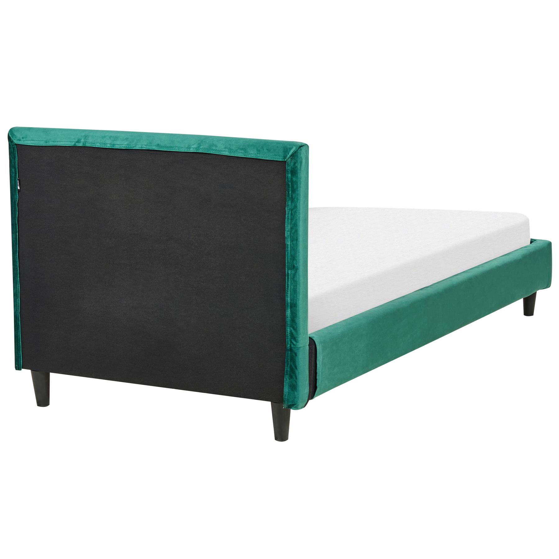 Beliani - FITOU - Bekleding bed - Donkergroen - 90 x 200 cm - Fluweel