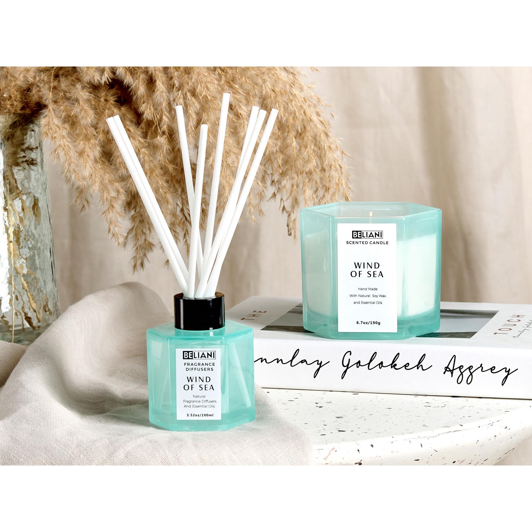 Beliani - CLASSY TINT - Geurkaars en geurstokjes - Zeebries - Soja wax