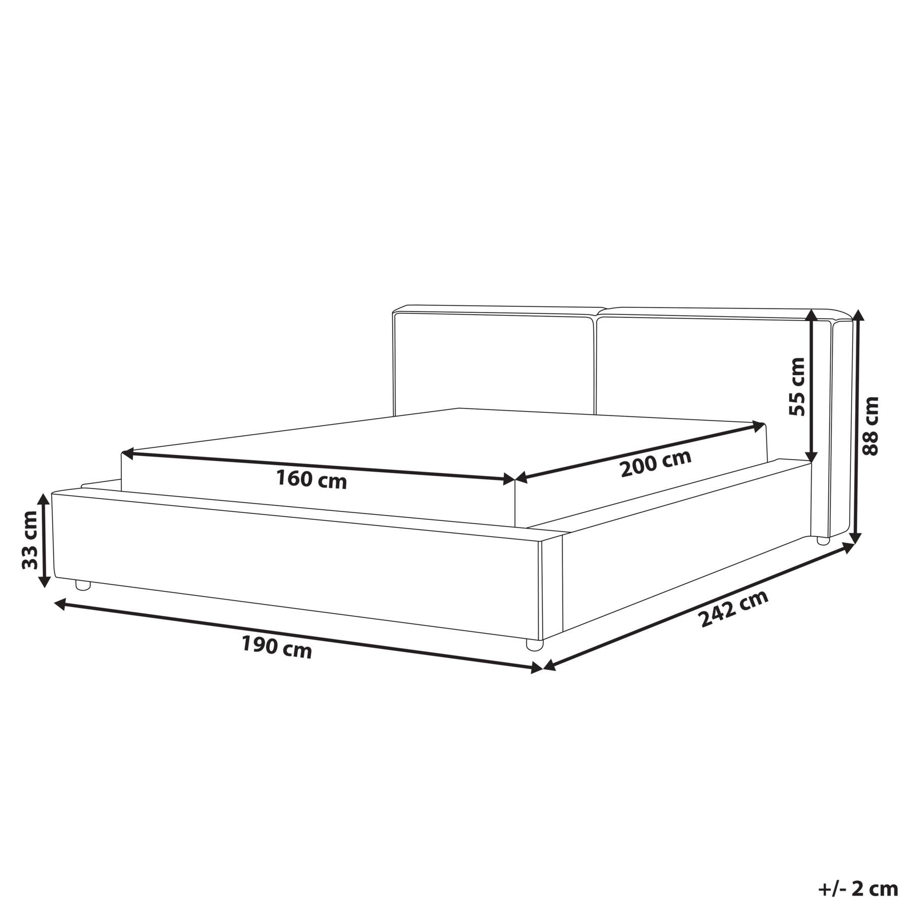 Beliani - LINARDS - Bed - Grijs - 160 x 200 cm - Polyester