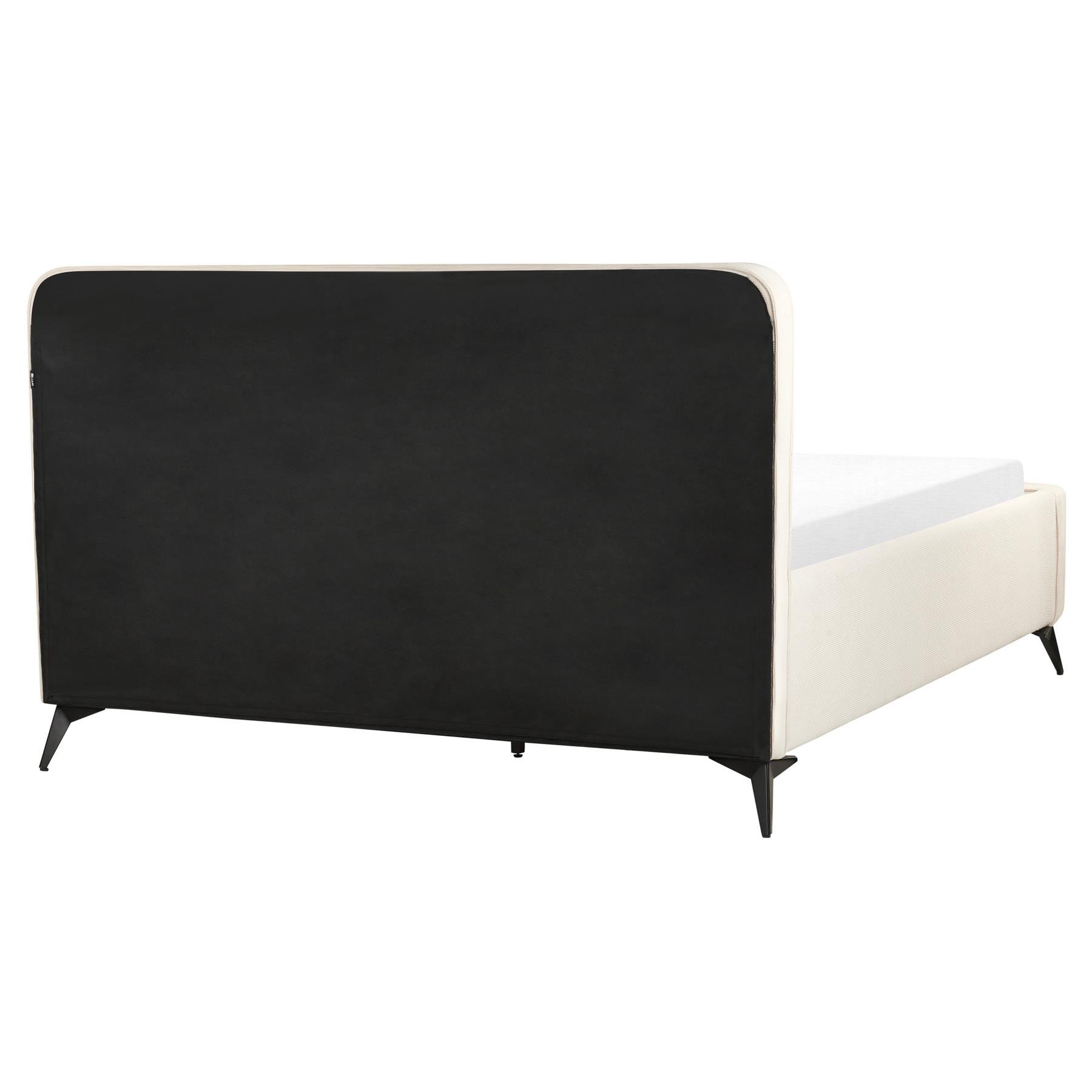 Beliani - VALOGNES - Tweepersoonsbed - Beige - 160 x 200 cm - Corduroy