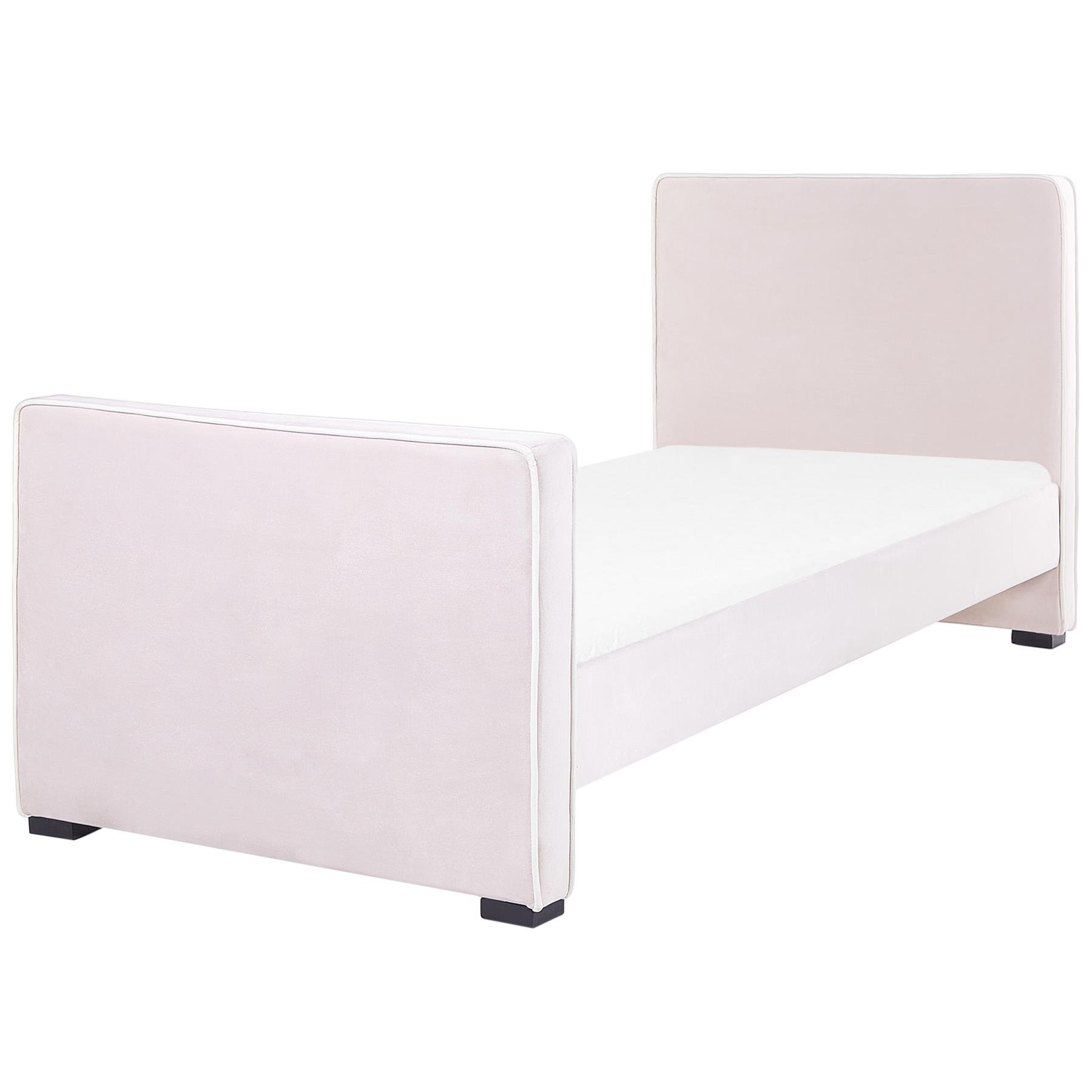 Beliani - TEENIE - Eenpersoonsbed - Pastelroze - Fluweel