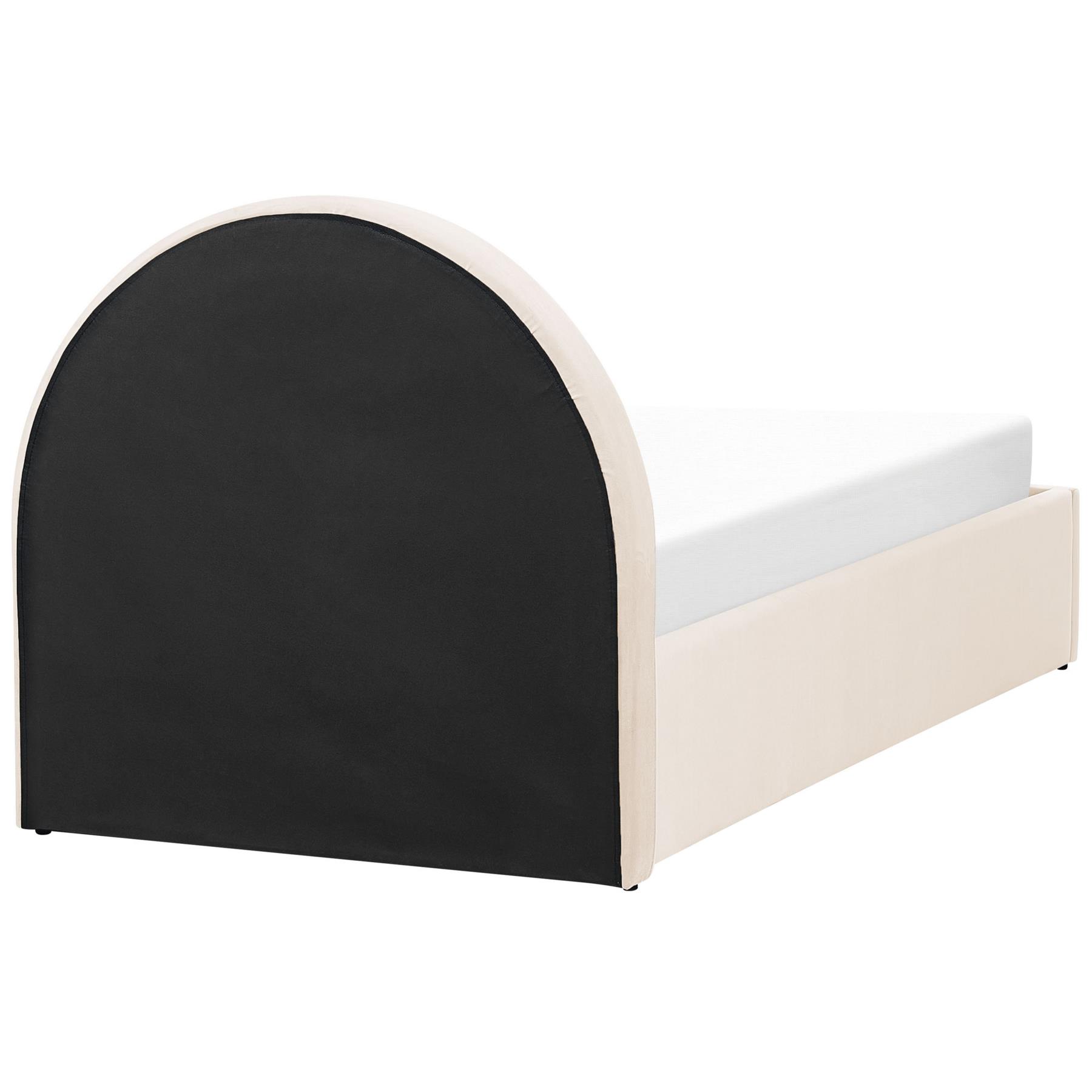 Beliani - ANET - Bed met opbergruimte - Beige - 90 x 200 cm - Fluweel