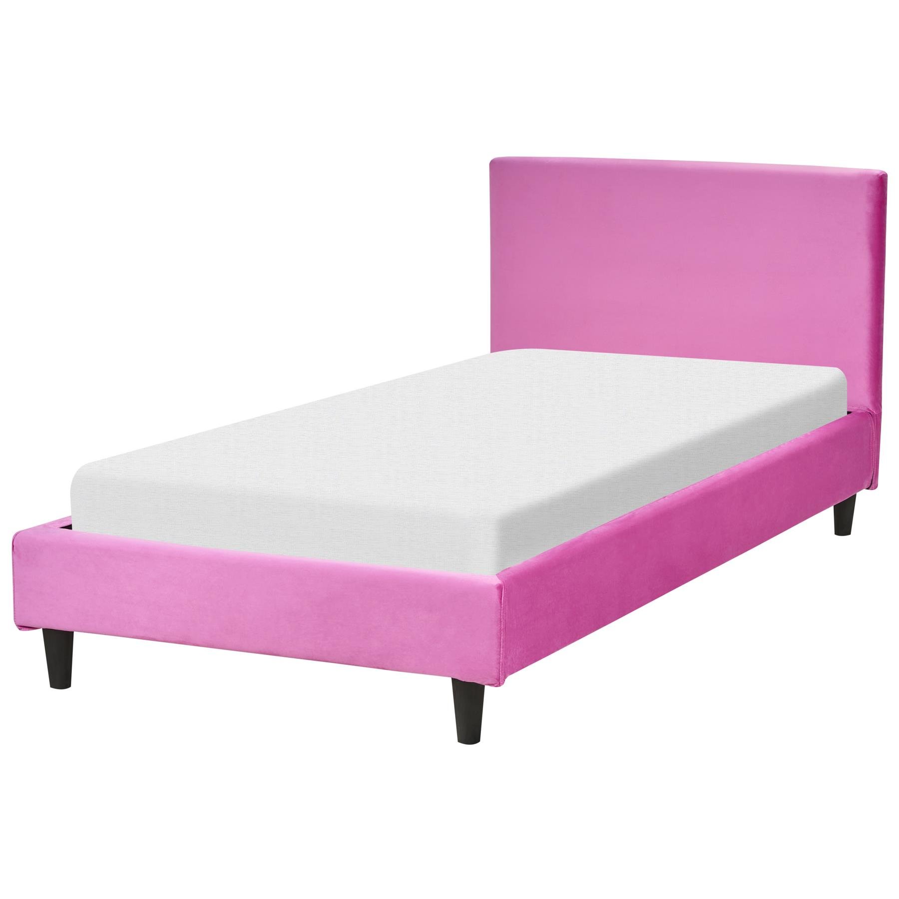 Beliani - FITOU - Bekleding bed - Fuchsia - 90 x 200 cm - Fluweel