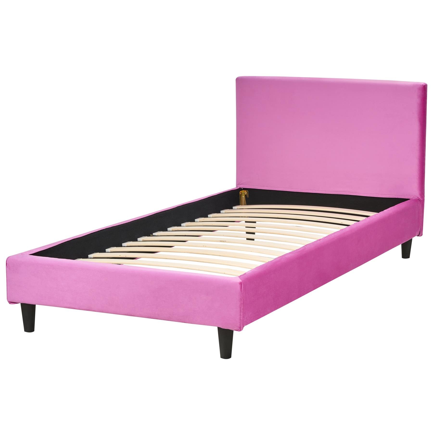 Beliani - FITOU - Bekleding bed - Fuchsia - 90 x 200 cm - Fluweel