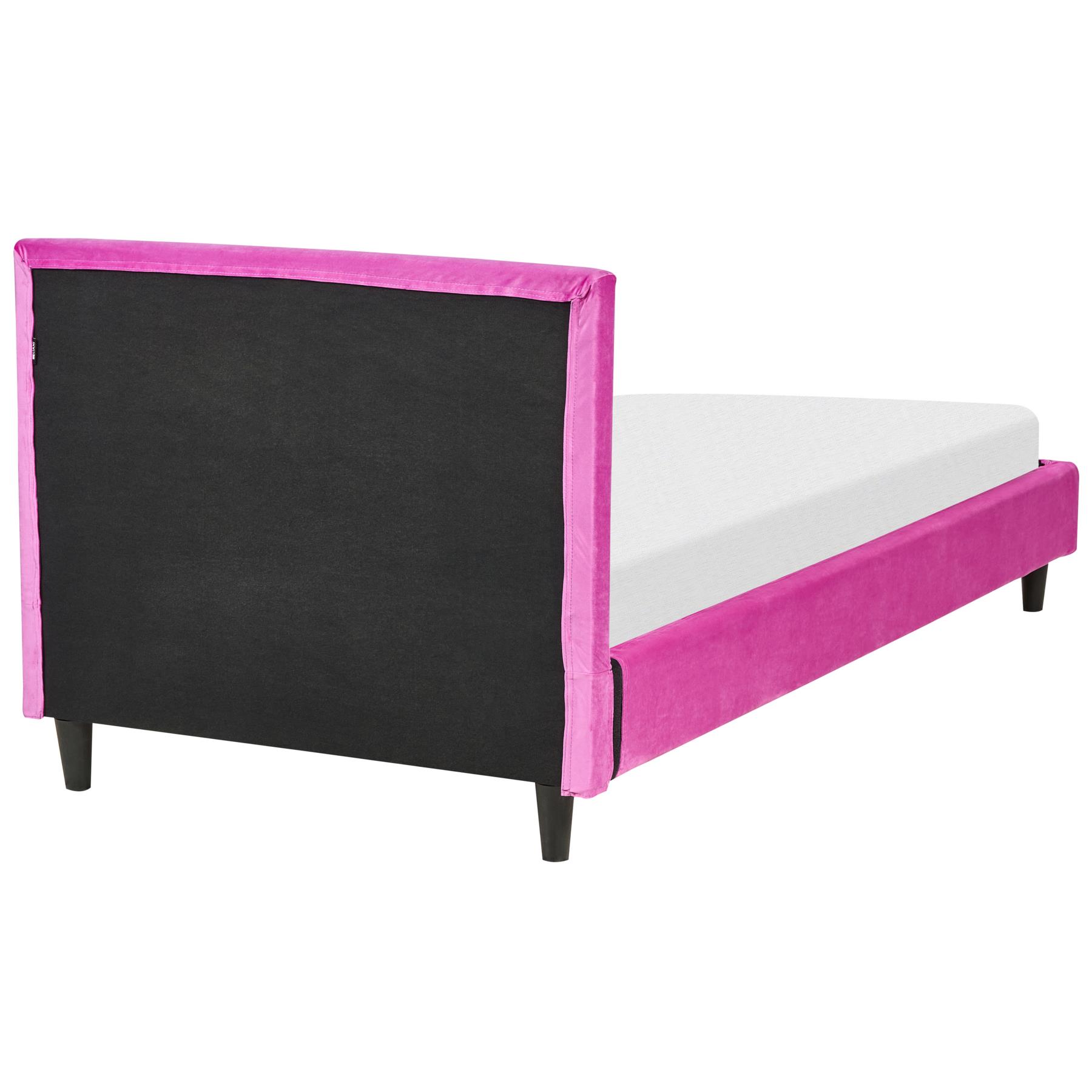 Beliani - FITOU - Bekleding bed - Fuchsia - 90 x 200 cm - Fluweel