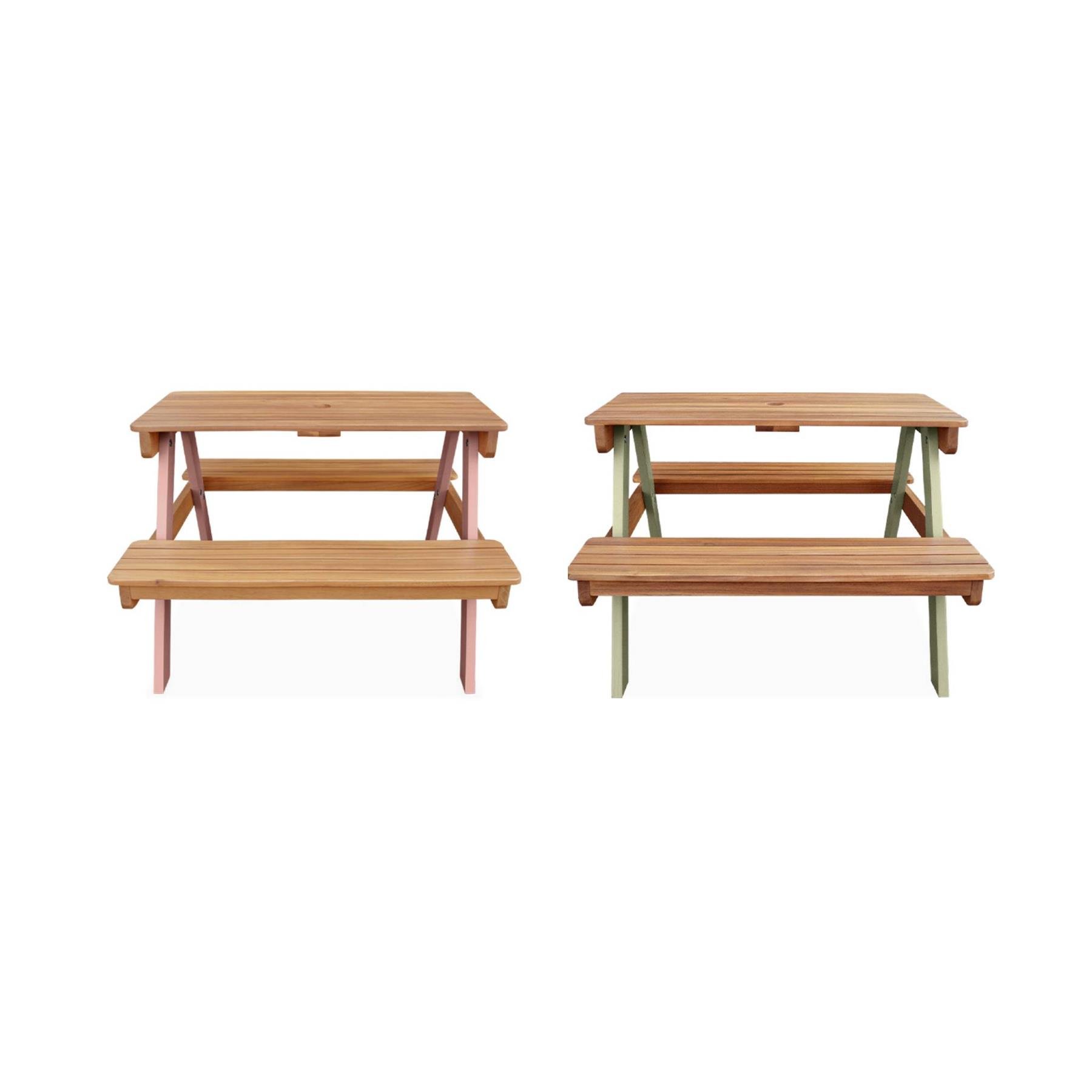 sweeek - Houten picknicktafel voor kinderen, 2 zitplaatsen