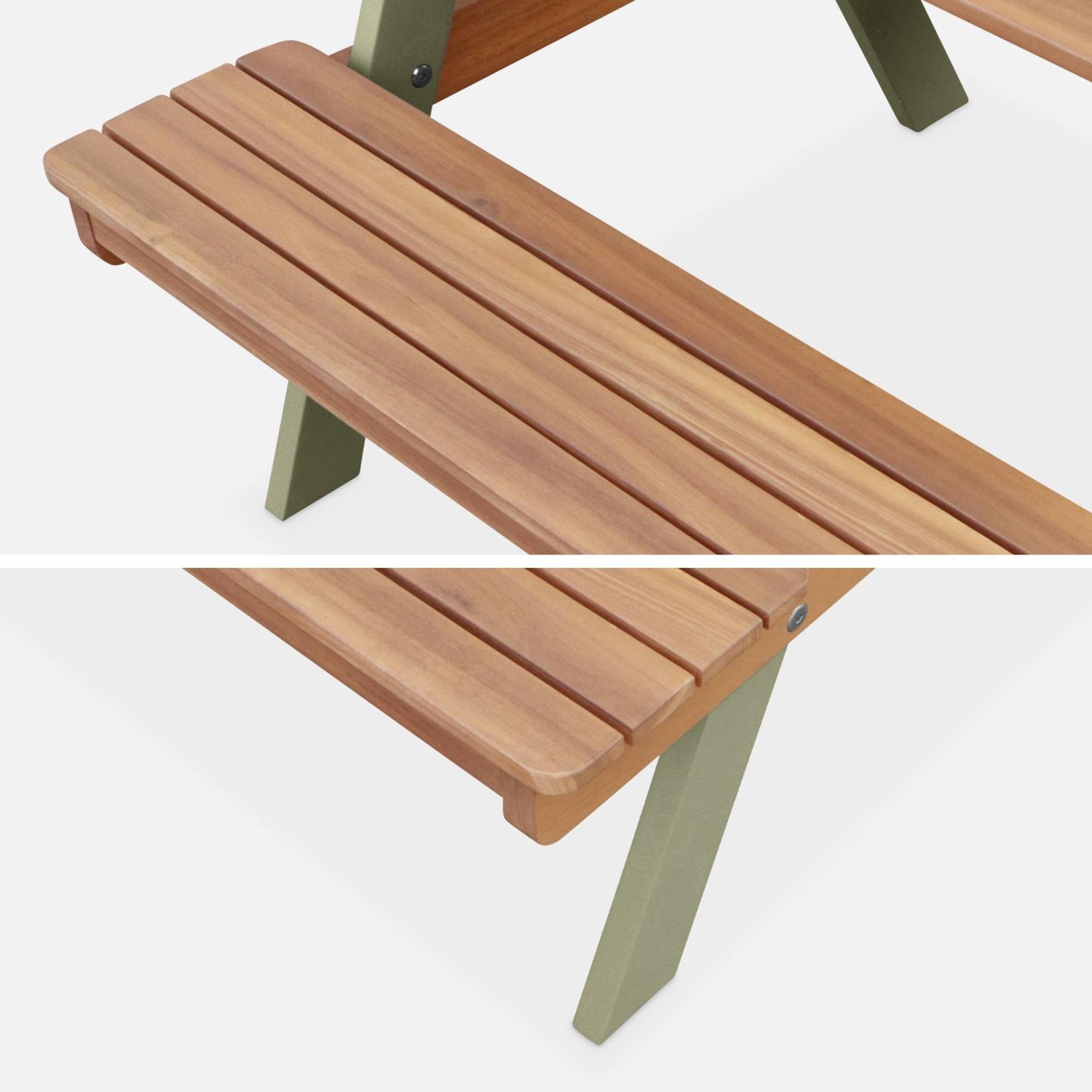 sweeek - Houten picknicktafel voor kinderen, 2 zitplaatsen
