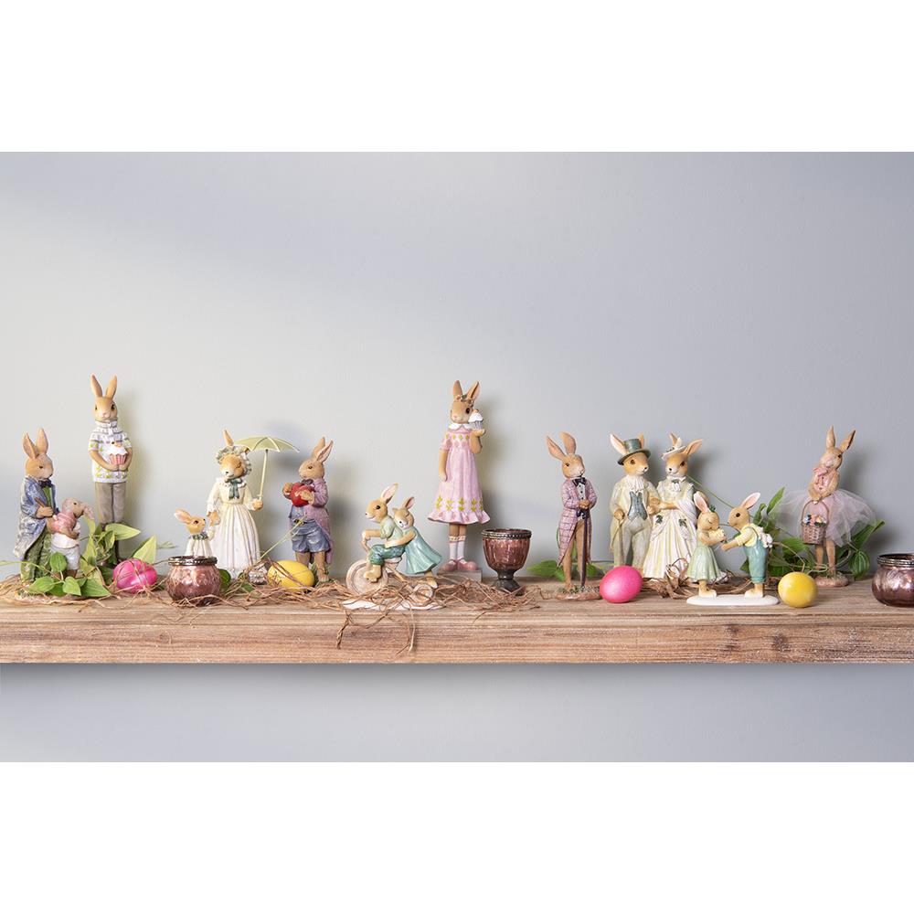 Clayre & Eef Beeld Konijn 20 cm Bruin Polyresin Paasdecoratie