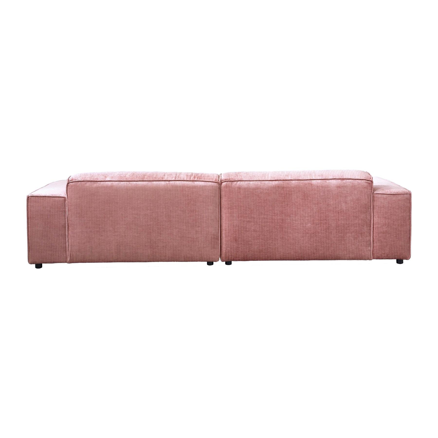 by fonQ Chunky Chaise Longue Rechts - Oud Roze - Rib