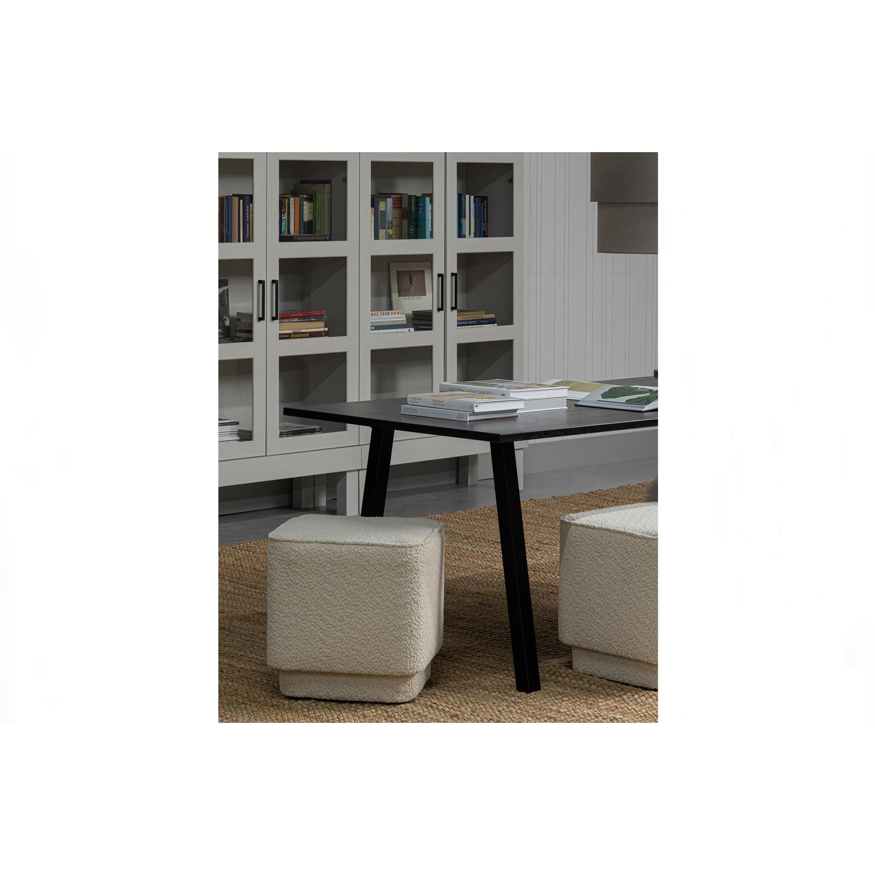 WOOOD Tablo Tafel met 2-stand Poot - Eiken|Metaal - Zwart - 75x180x90