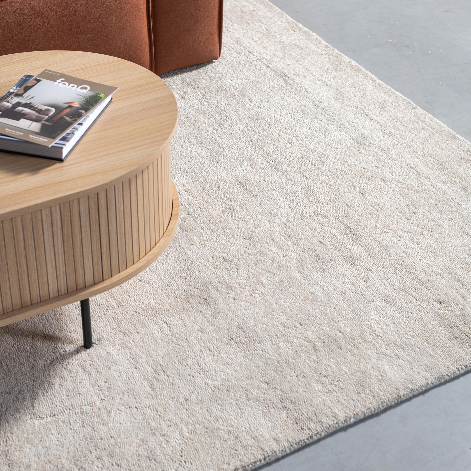 by fonQ Woolly Wollen Vloerkleed 160 x 230 cm  - Greige