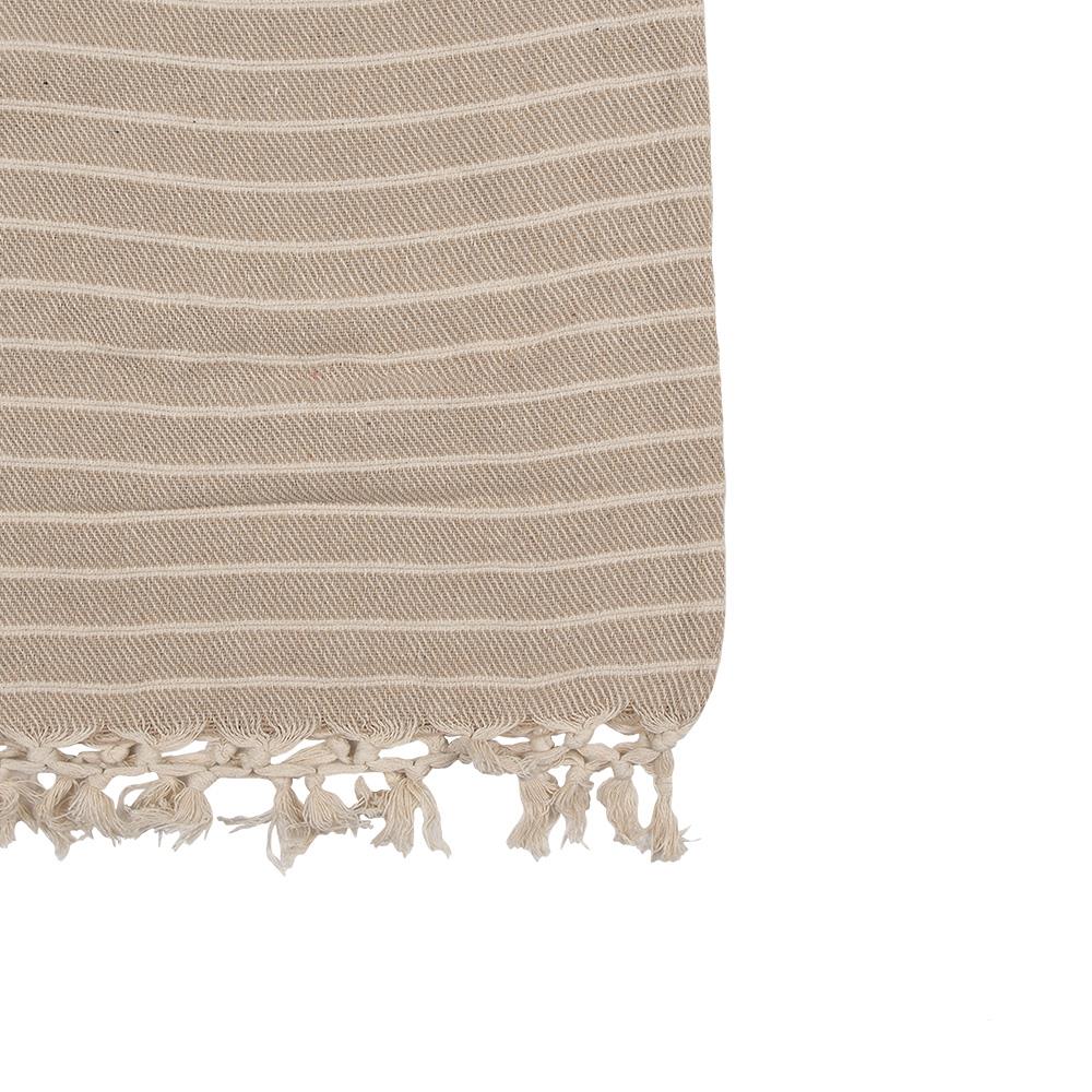 Clayre & Eef Plaid  125x150 cm Beige Katoen Strepen Deken