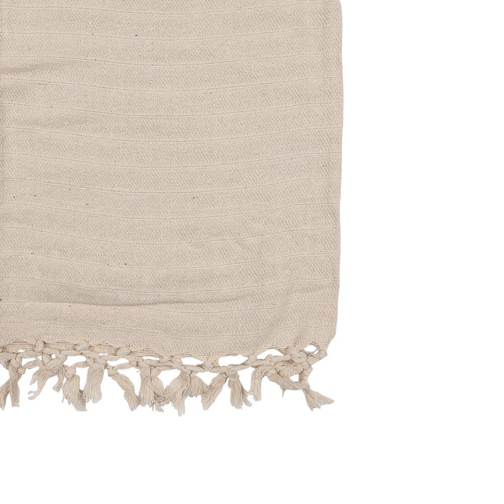 Clayre & Eef Plaid  125x150 cm Beige Katoen Strepen Deken