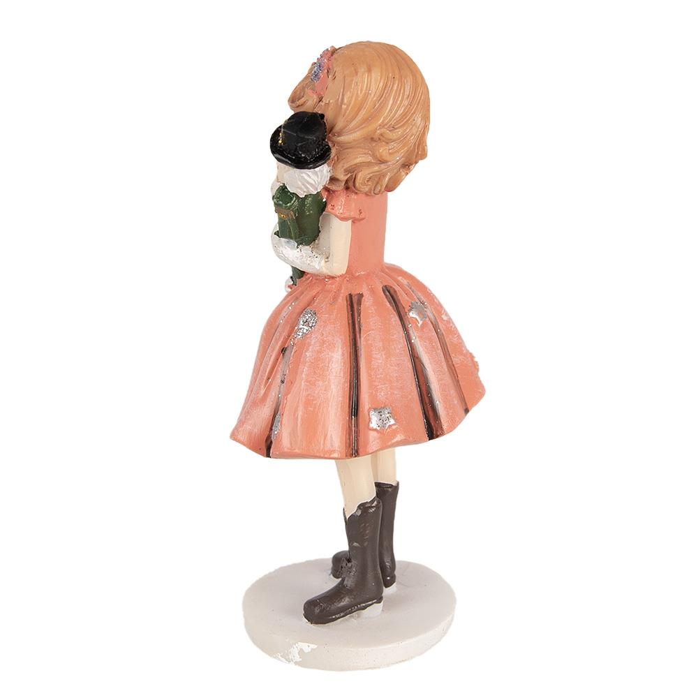 Clayre & Eef Decoratie Beeld Kind 12 cm Rood Polyresin Kerstfiguren