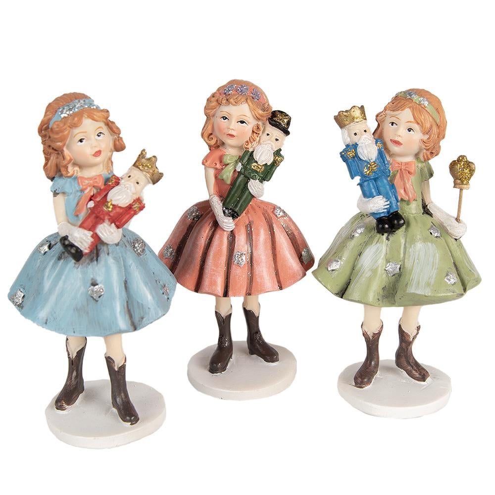 Clayre & Eef Decoratie Beeld Kind 12 cm Rood Polyresin Kerstfiguren