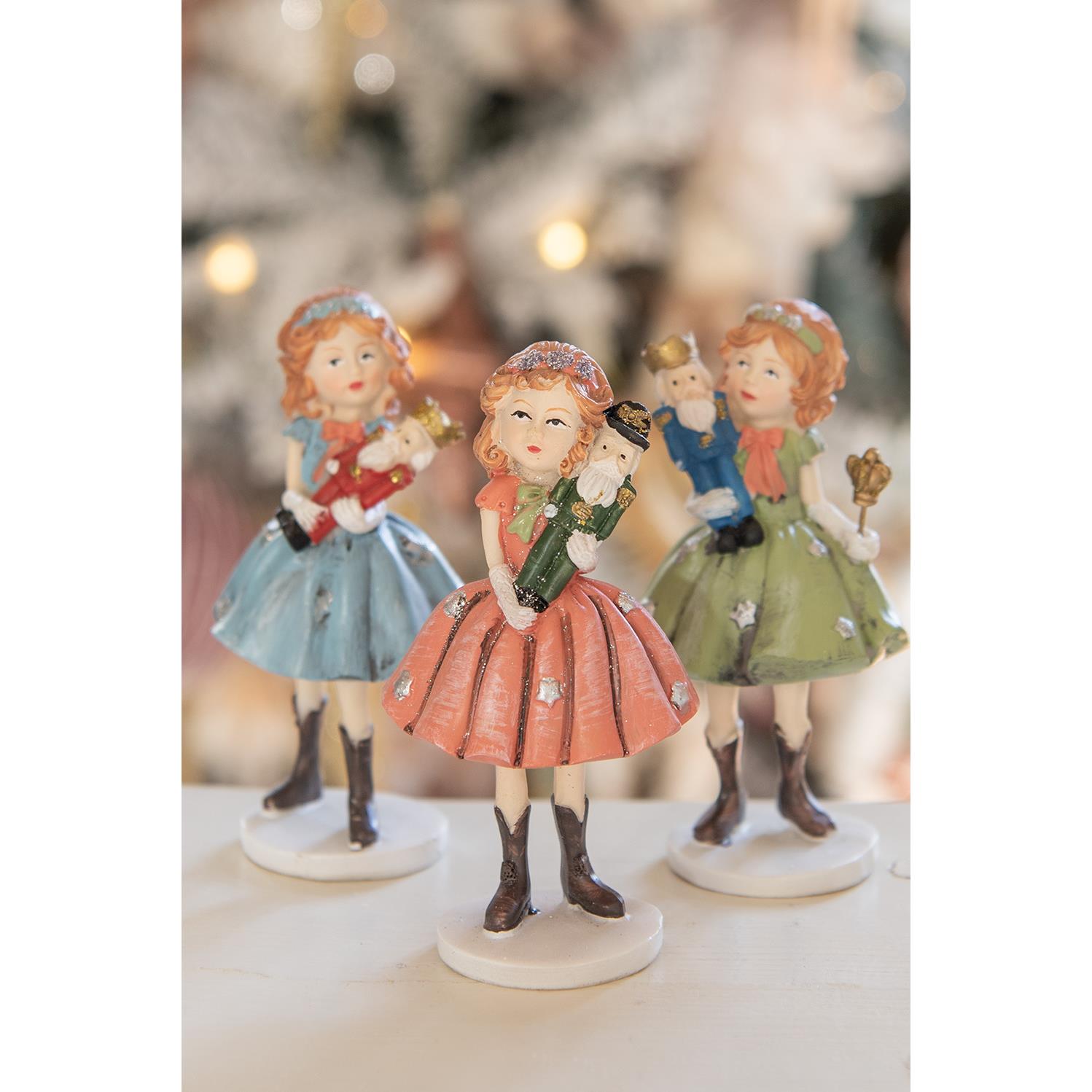 Clayre & Eef Decoratie Beeld Kind 12 cm Rood Polyresin Kerstfiguren