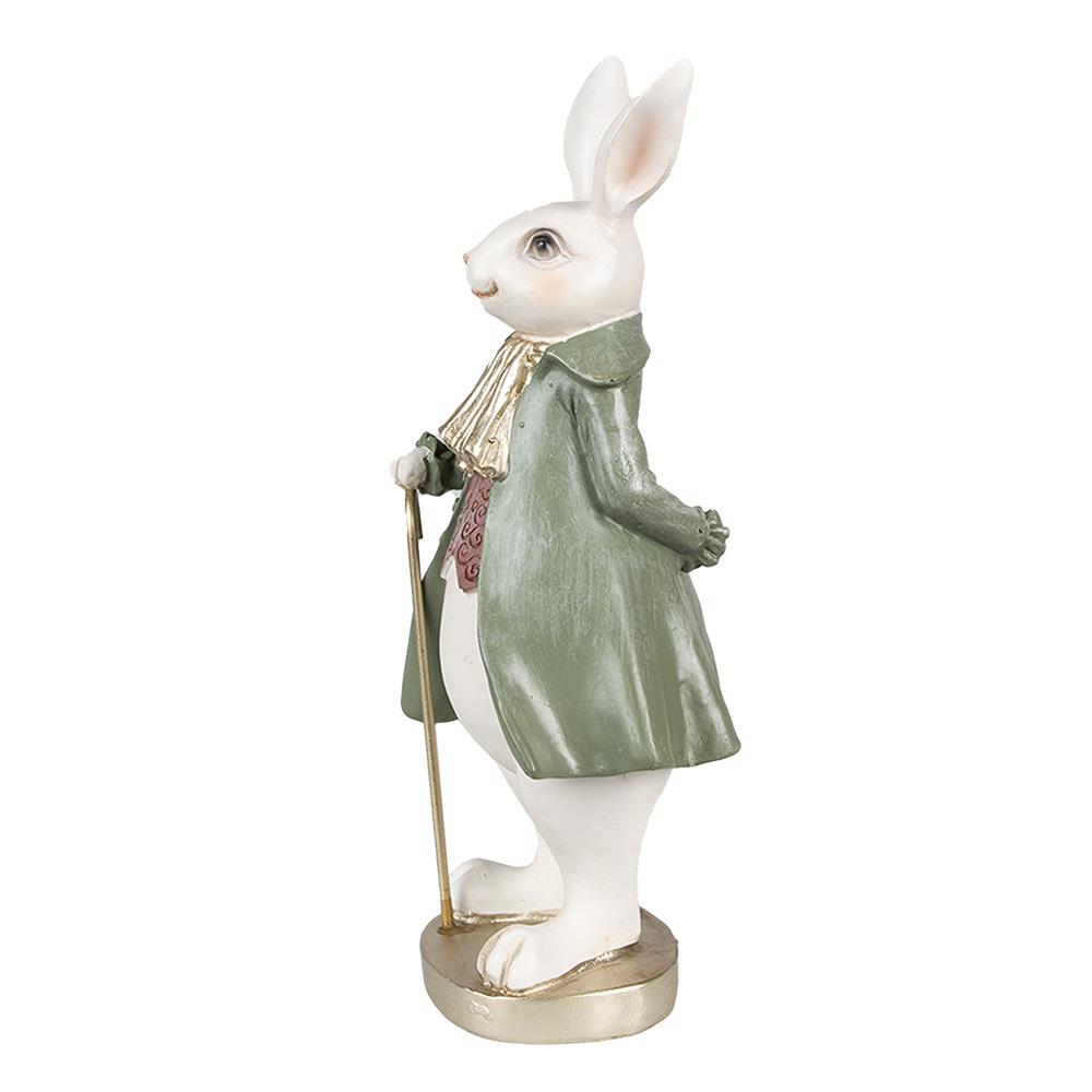 Clayre & Eef Beeld Konijn 26 cm Beige Groen Polyresin Paasdecoratie