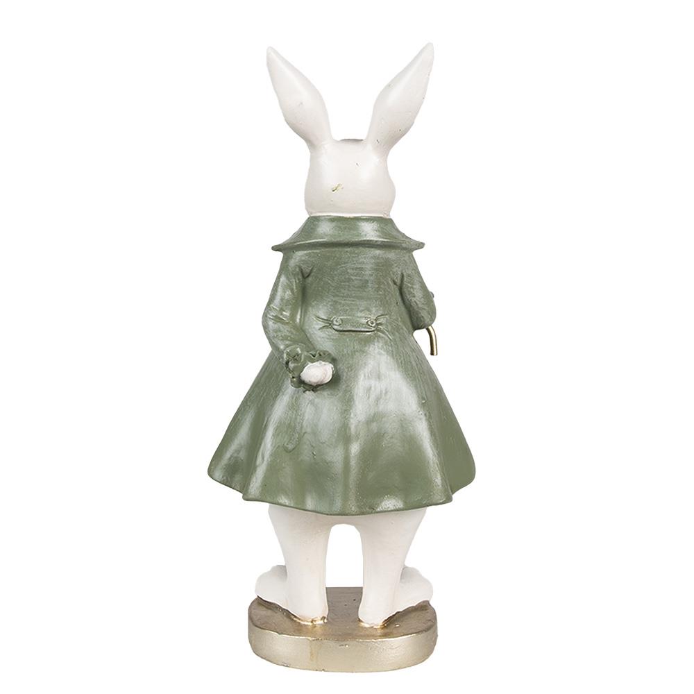 Clayre & Eef Beeld Konijn 26 cm Beige Groen Polyresin Paasdecoratie