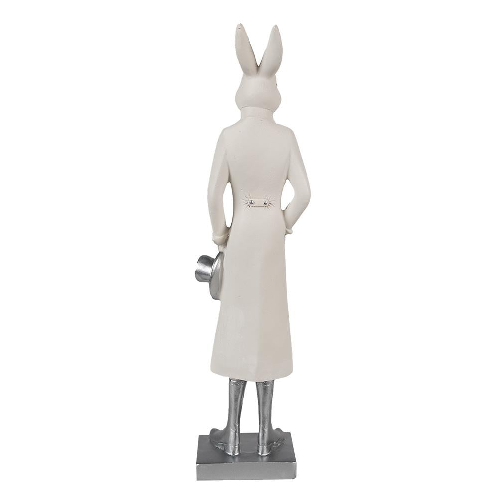 Clayre & Eef Beeld Konijn 34 cm Wit Polyresin Paasdecoratie