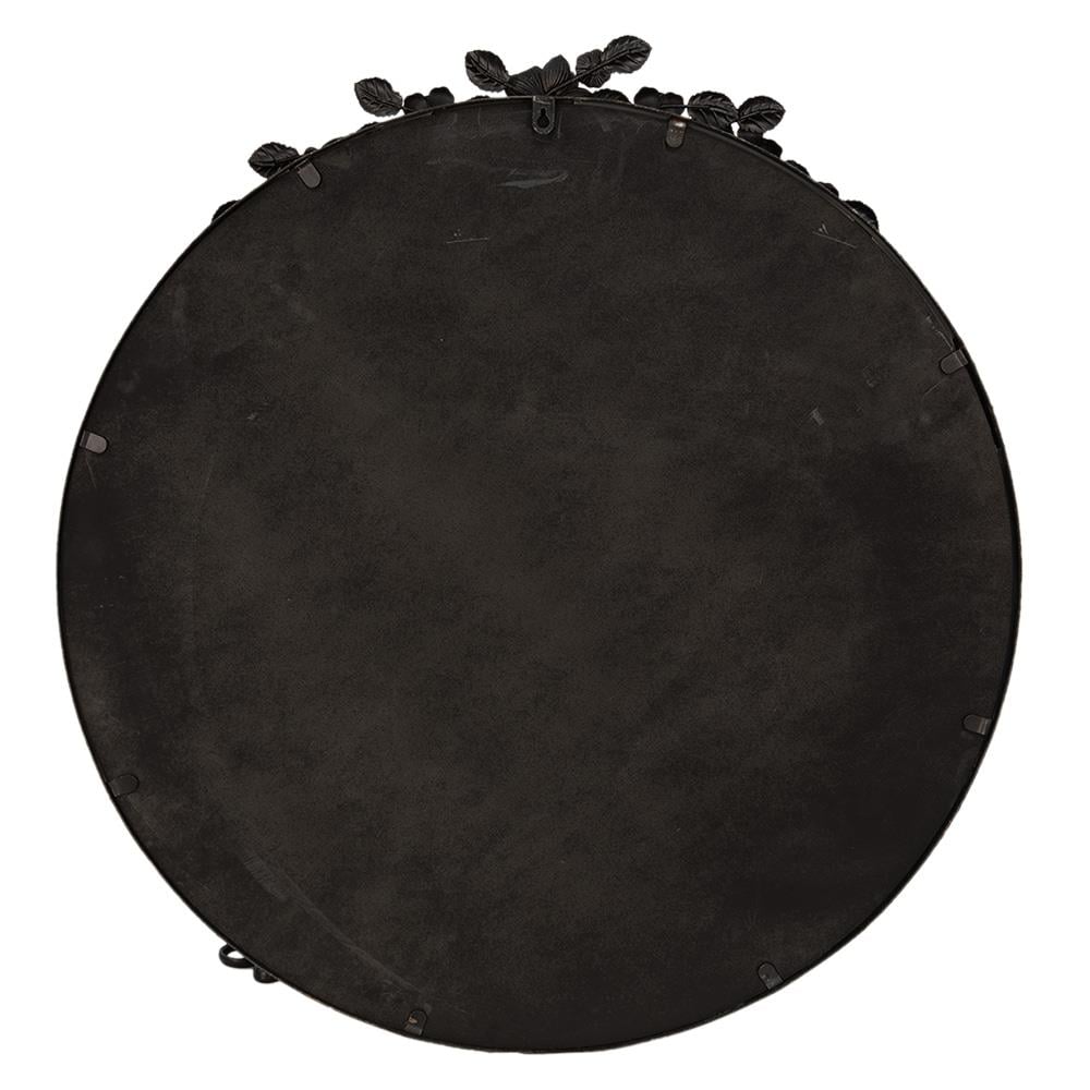 Clayre & Eef Spiegel  81 cm Zwart IJzer Glas Rond Wandspiegel