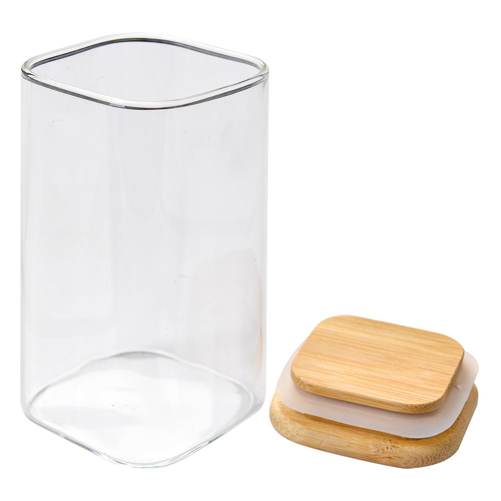 Clayre & Eef Voorraadpot  6x6x12 cm Transparant Glas Voorraadbus