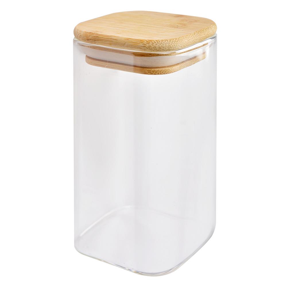 Clayre & Eef Voorraadpot  6x6x12 cm Transparant Glas Voorraadbus