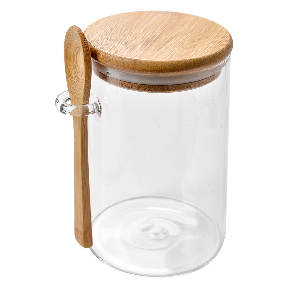 Clayre & Eef Voorraadpot  11x9x14 cm Transparant Glas Voorraadbus