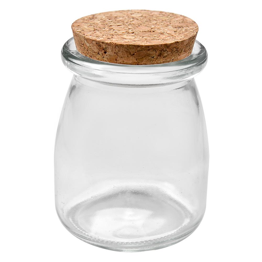 Clayre & Eef Voorraadpot  Ø 7x8 cm Transparant Glas Voorraadbus