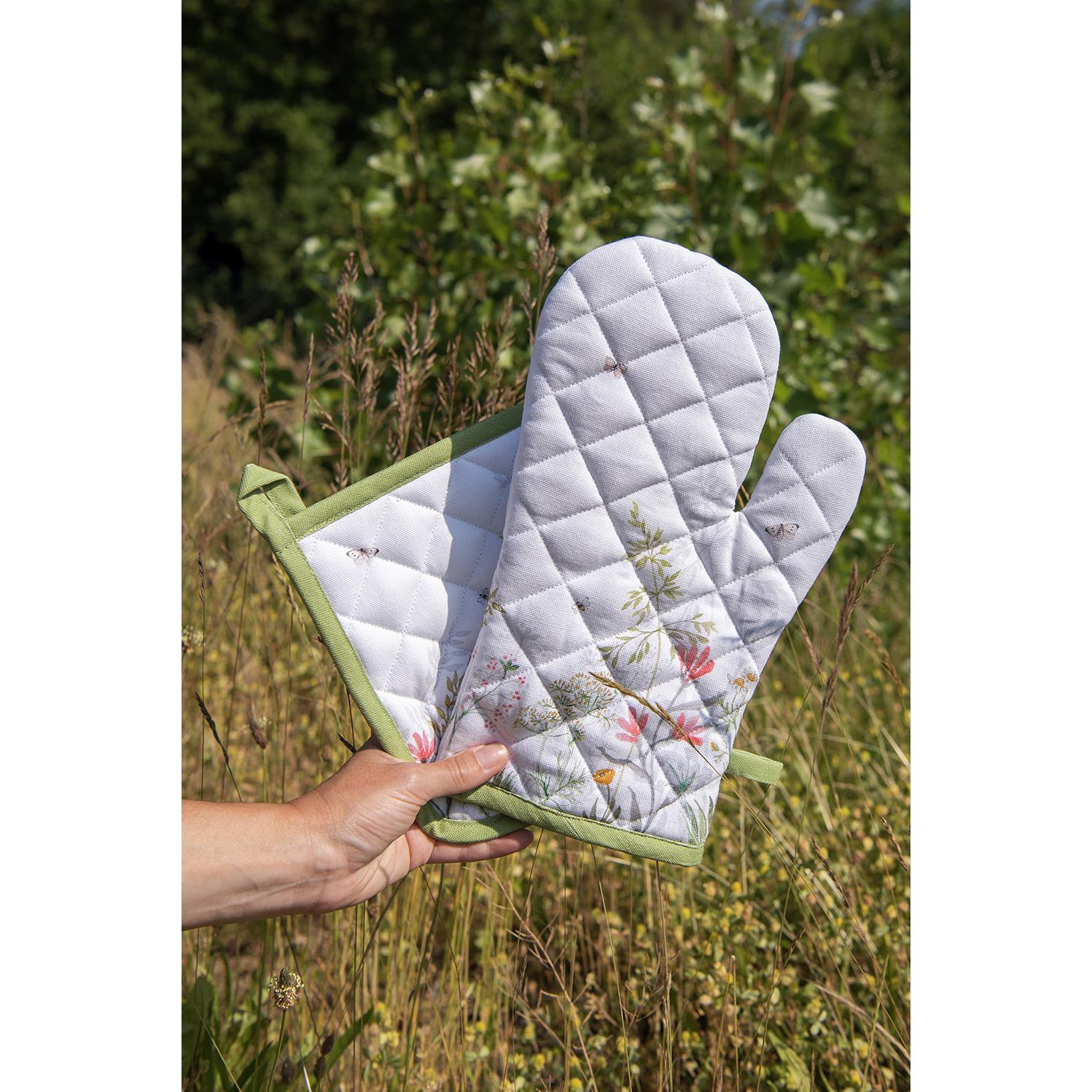 Clayre & Eef Pannenlap  20x20 cm Wit Katoen Bloemen