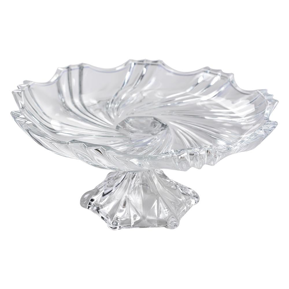 Clayre & Eef Fruitschaal  Ø 23x11 cm Transparant Glas Serveerschaal