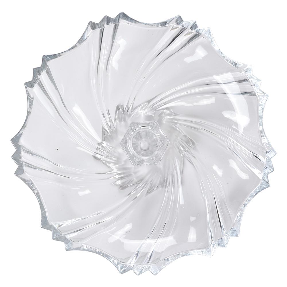 Clayre & Eef Fruitschaal  Ø 23x11 cm Transparant Glas Serveerschaal